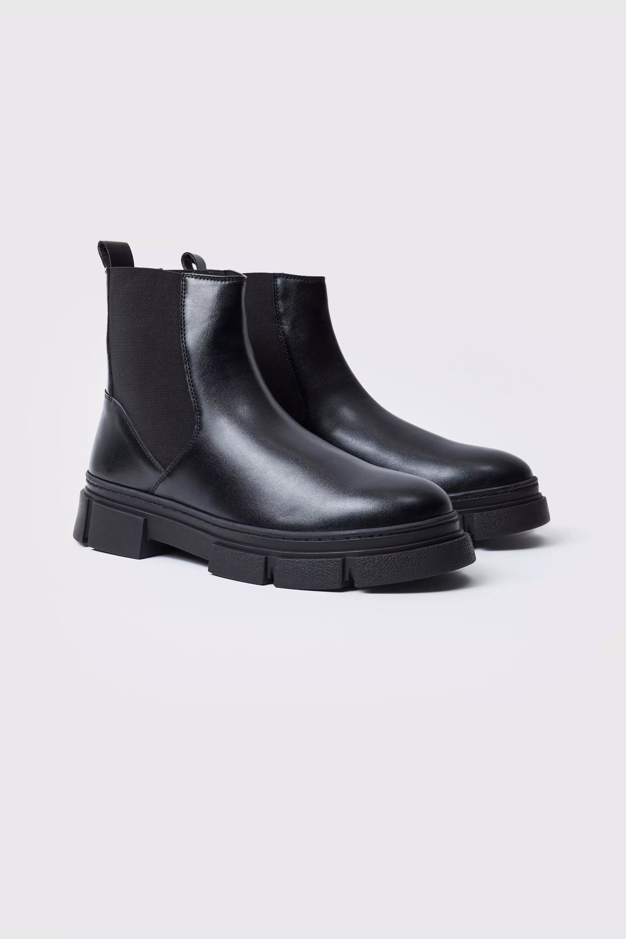 Chunky Track Sole Chelsea Boots boohooMAN USA