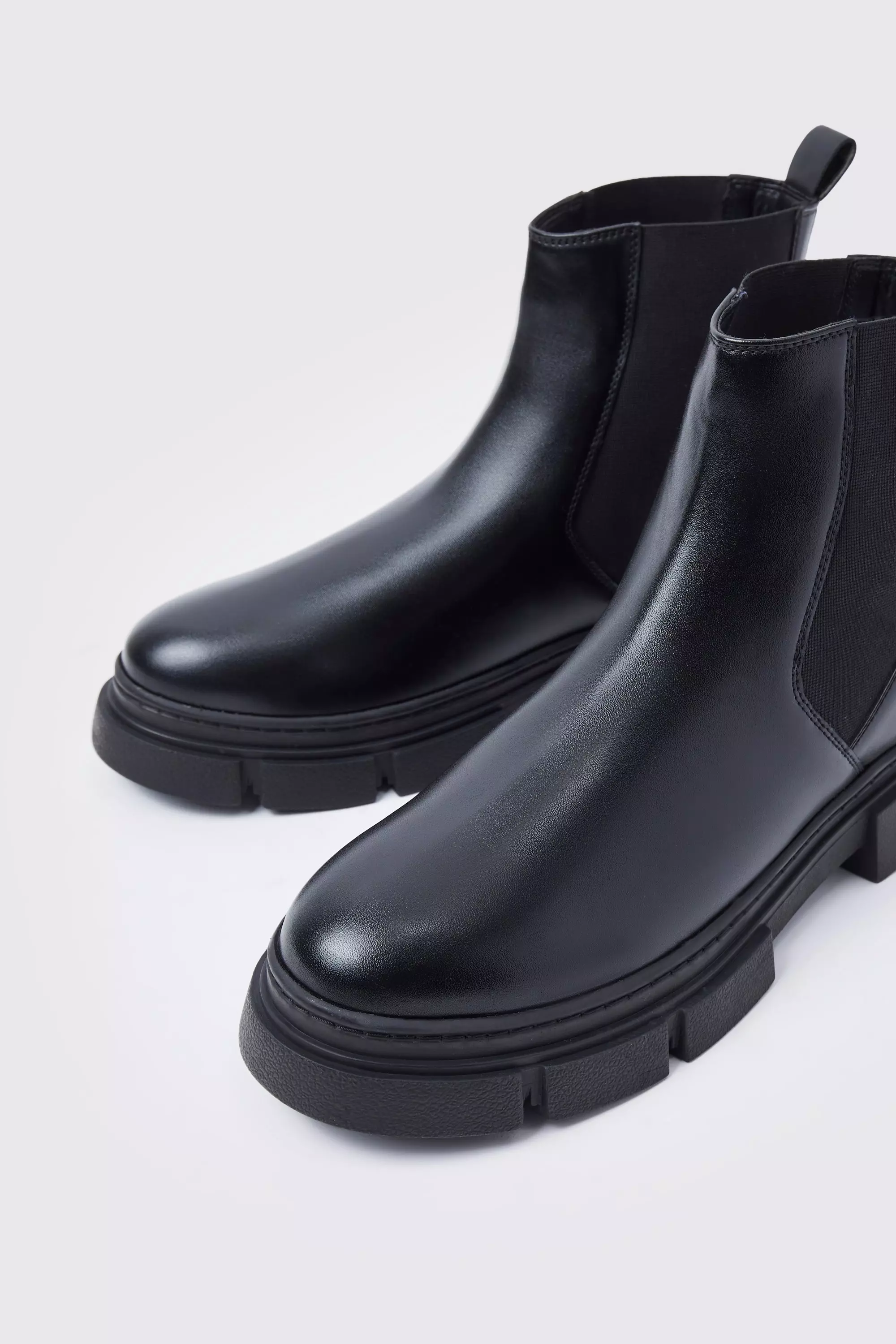 Chunky Track Sole Chelsea Boots boohooMAN UK