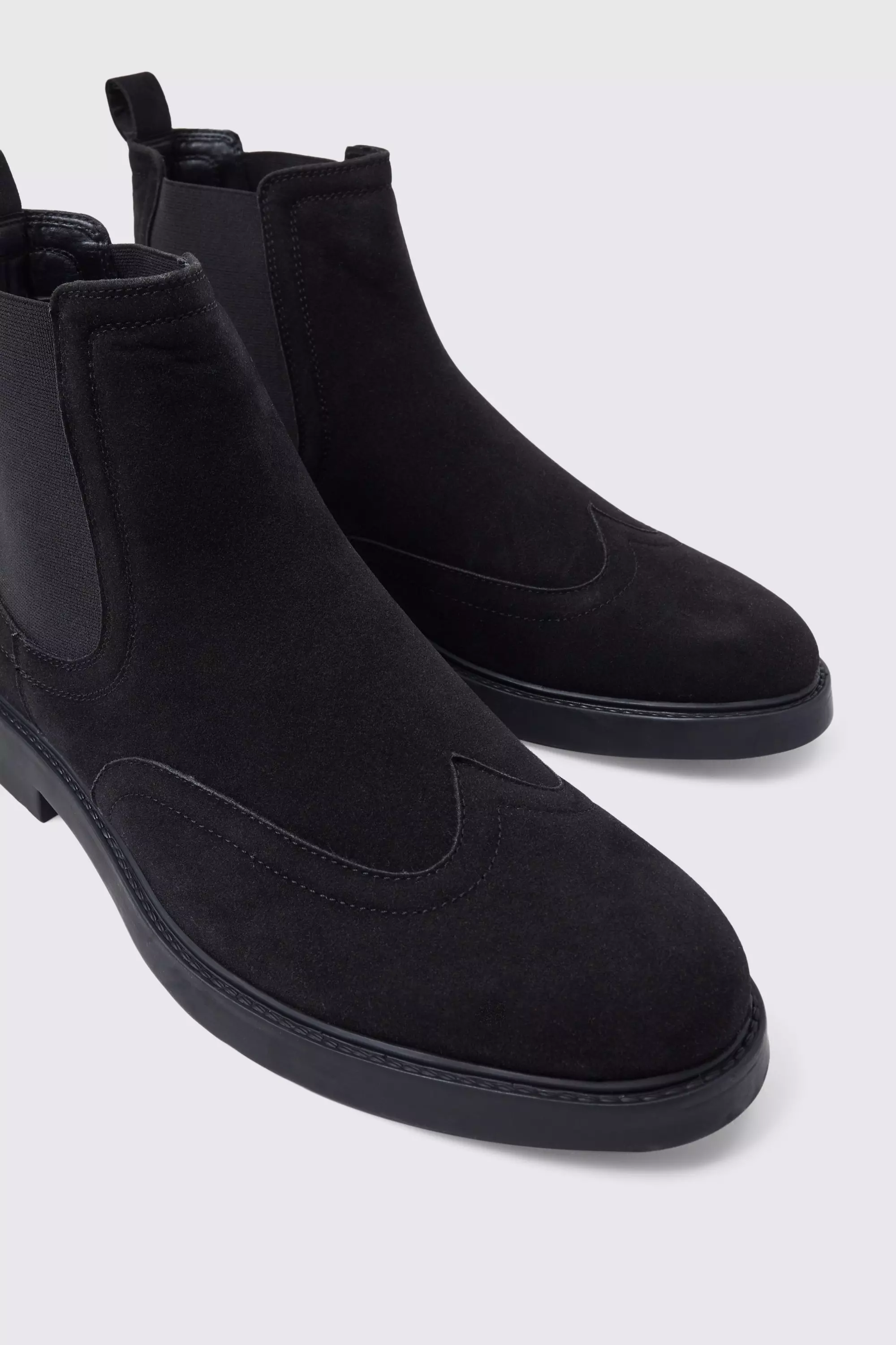 Stivali Chelsea In Scamosciato Sintetico, Black immagine alternativa