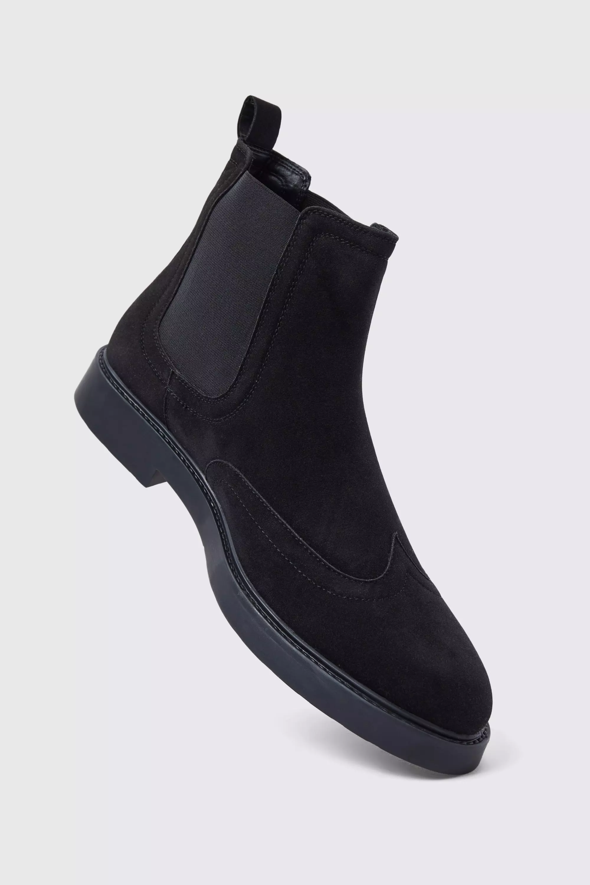 Stivali Chelsea In Scamosciato Sintetico, Black immagine alternativa