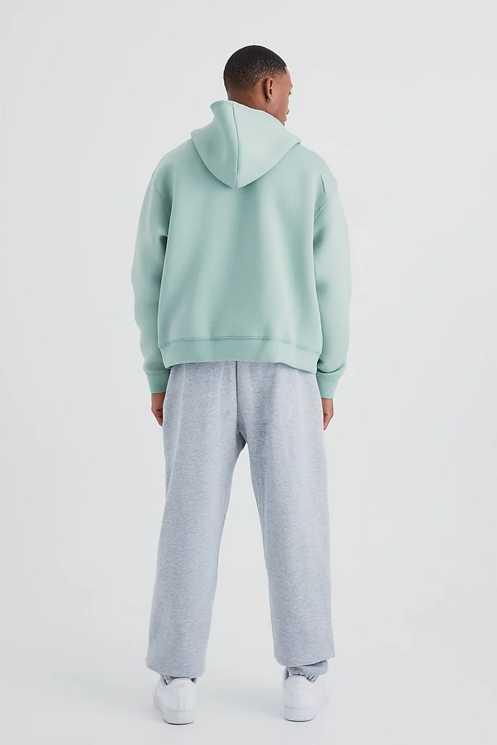 Boxy Zip Through Bonded Scuba Hoodie | boohooMAN USA Boxy Zip Through Bonded Scuba Hoodie | boohooMAN USA