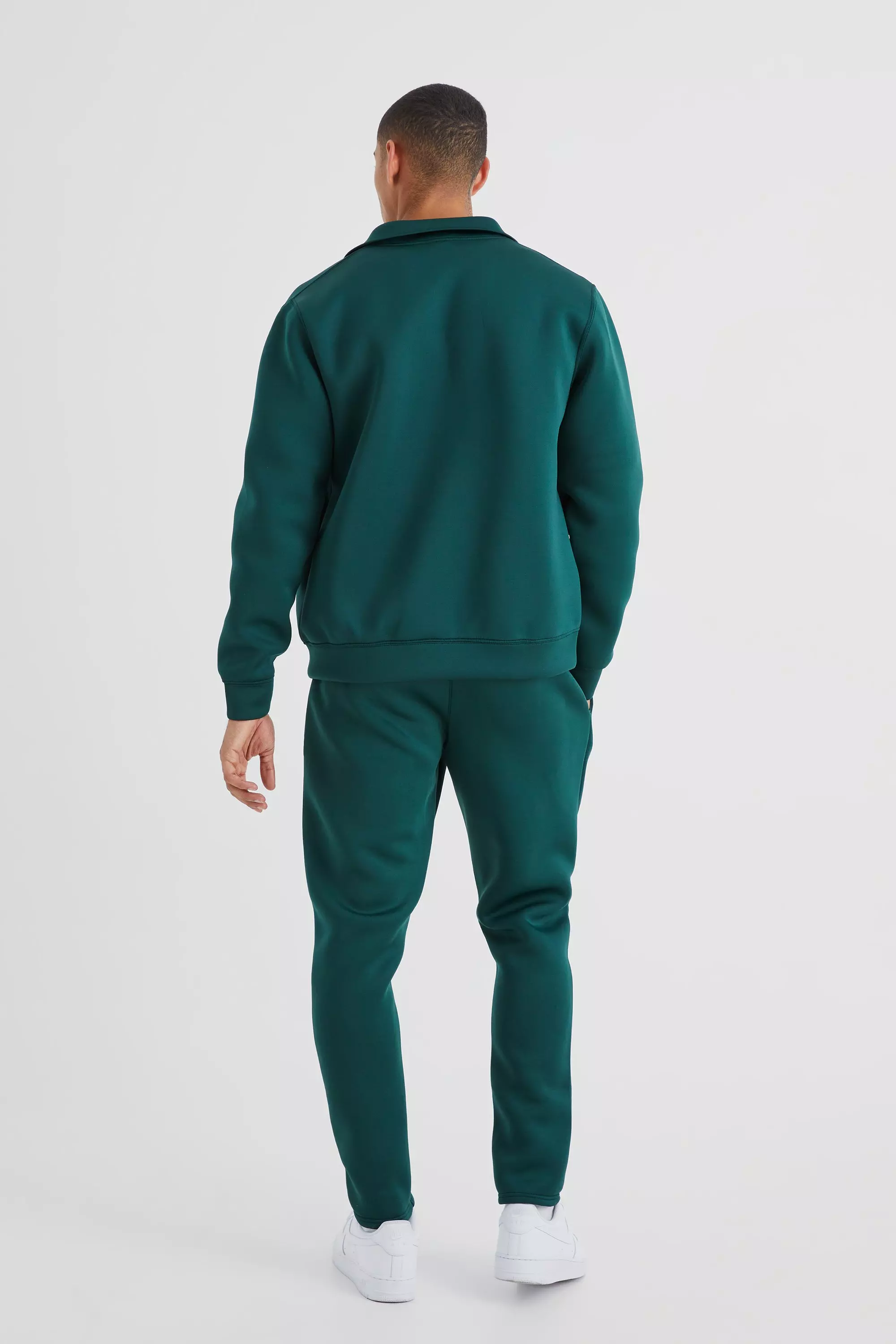 Bonded Scuba Harrington & Sweatpants | boohooMAN USA