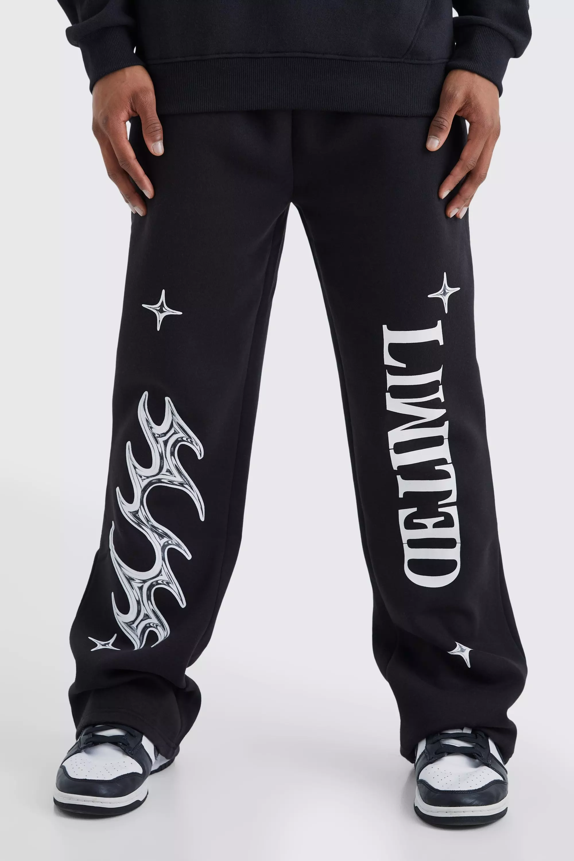 Black Limited Graphic Gusset Jogger