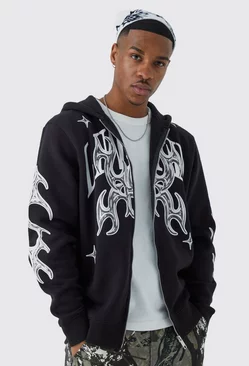 Black Oversized Limited Graphic Hoodie