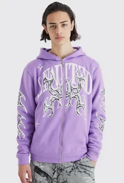Oversized Limited Graphic Hoodie Purple