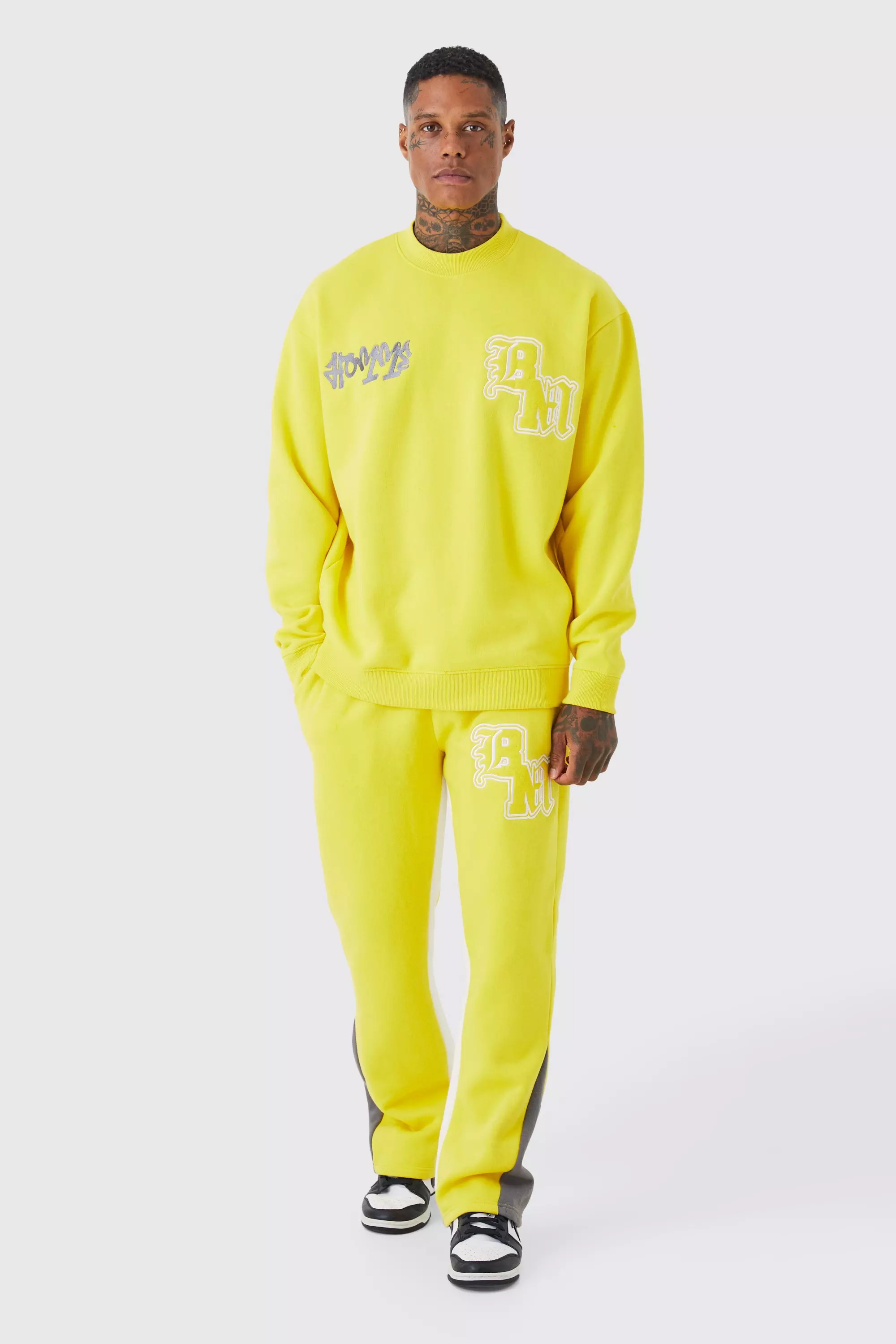 Yellow Oversized Boxy Sweater Gusset Tracksuit