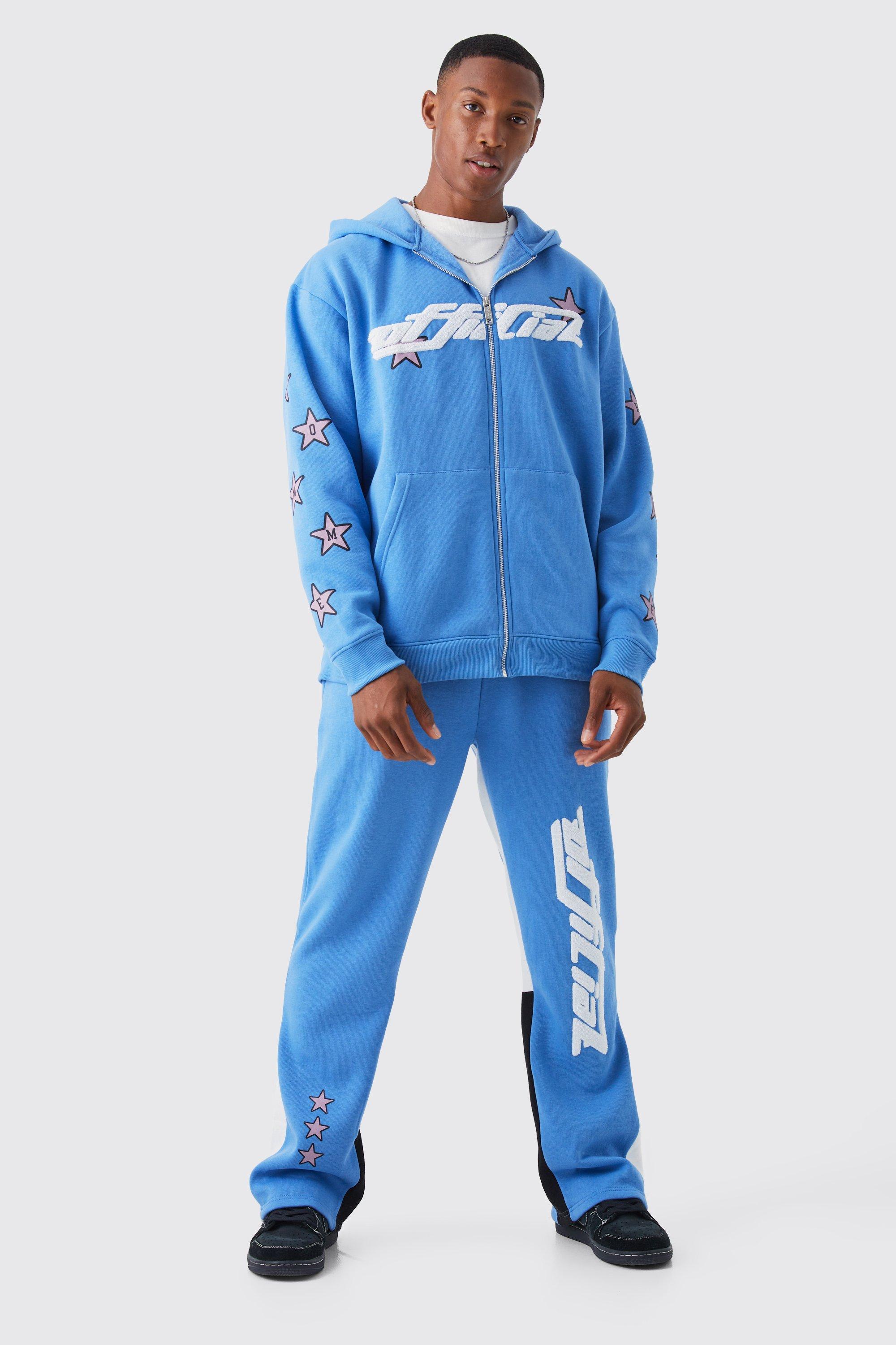 Boohooman blue sale tracksuit