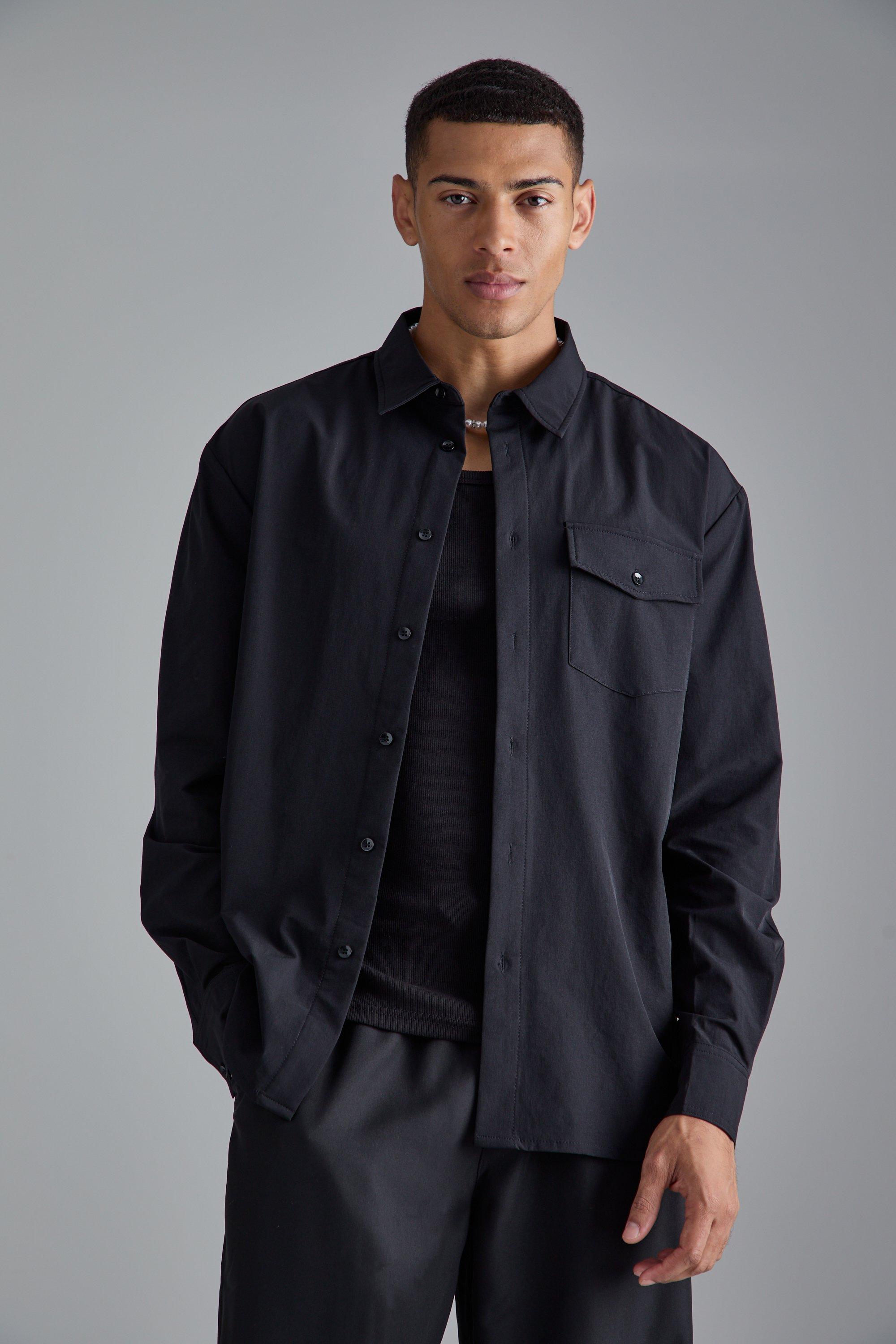 Long Sleeve Stretch Fit Overshirt