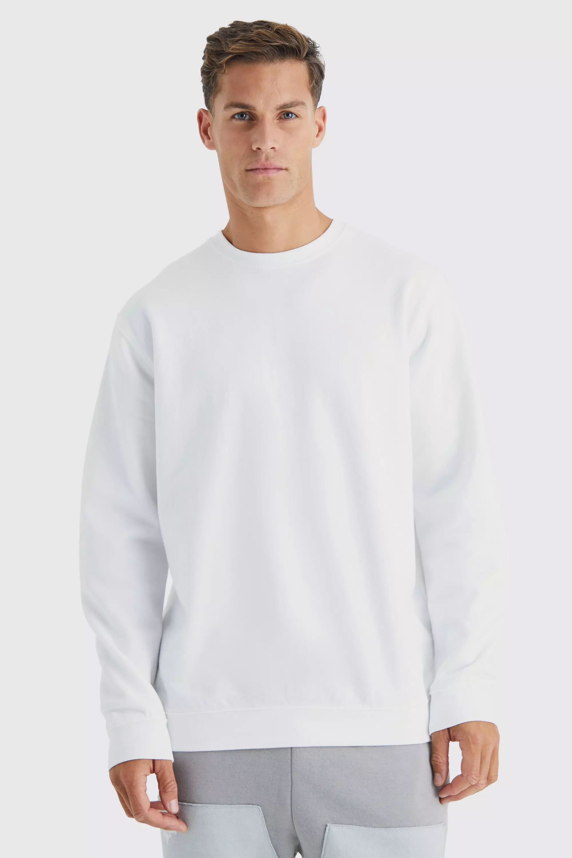 Tall Oversized Basic Sweatshirt White
