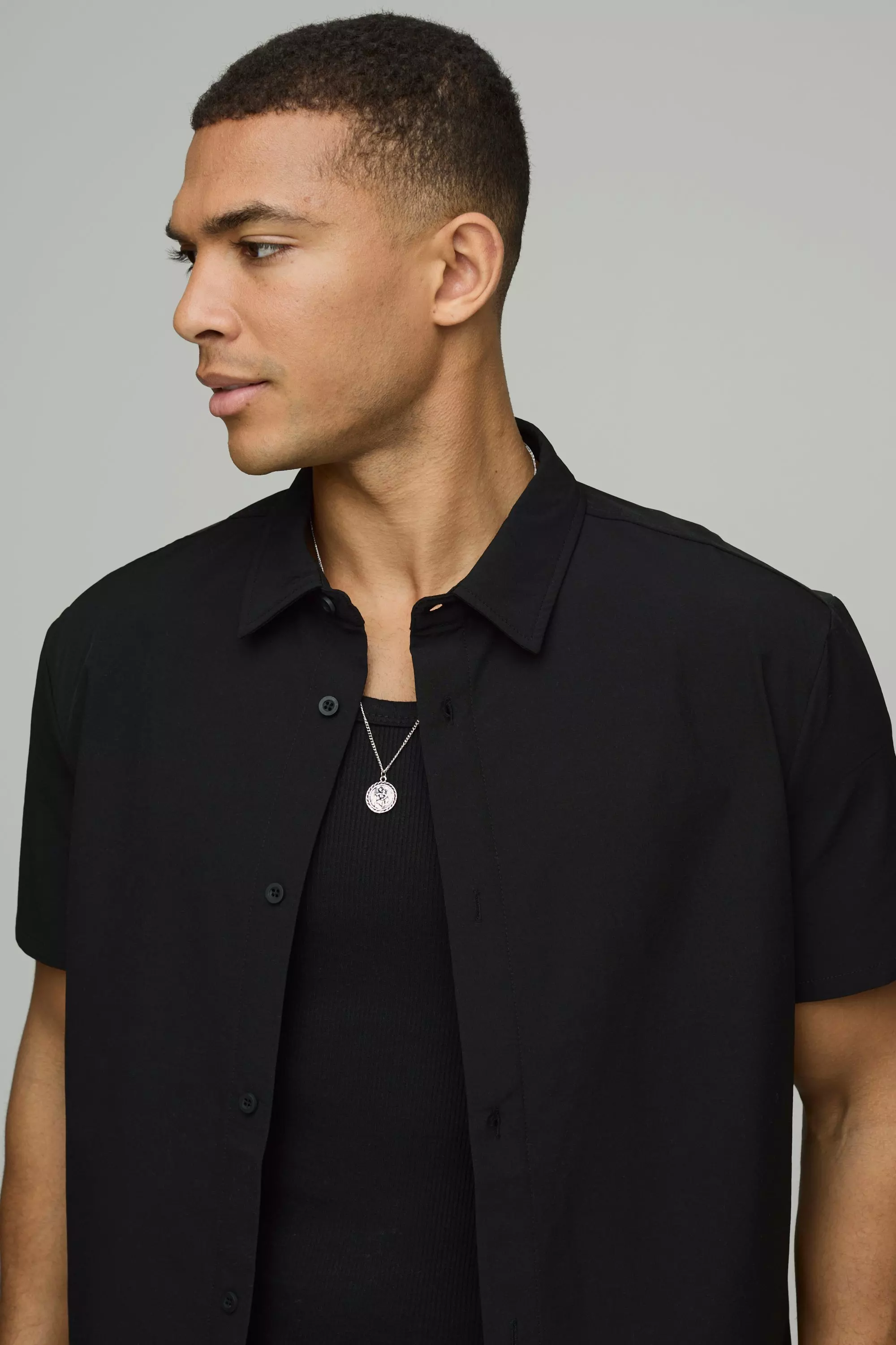 Black Technical Stretch Shirt & Short Set alternative image