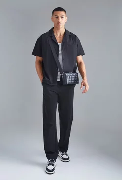 Technical Stretch Boxy Shirt & Pants Black