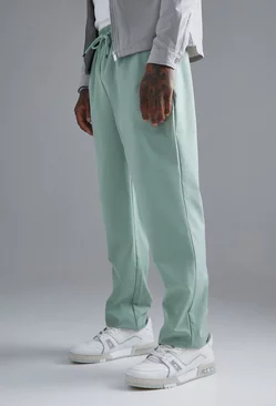 Sage Green Technical Stretch Straight Pants
