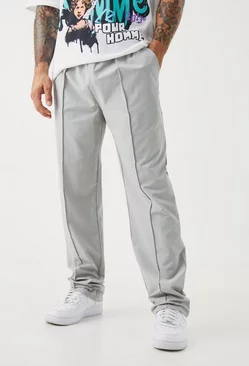 Technical Stretch Pin Tuck Relaxed Pants Light grey