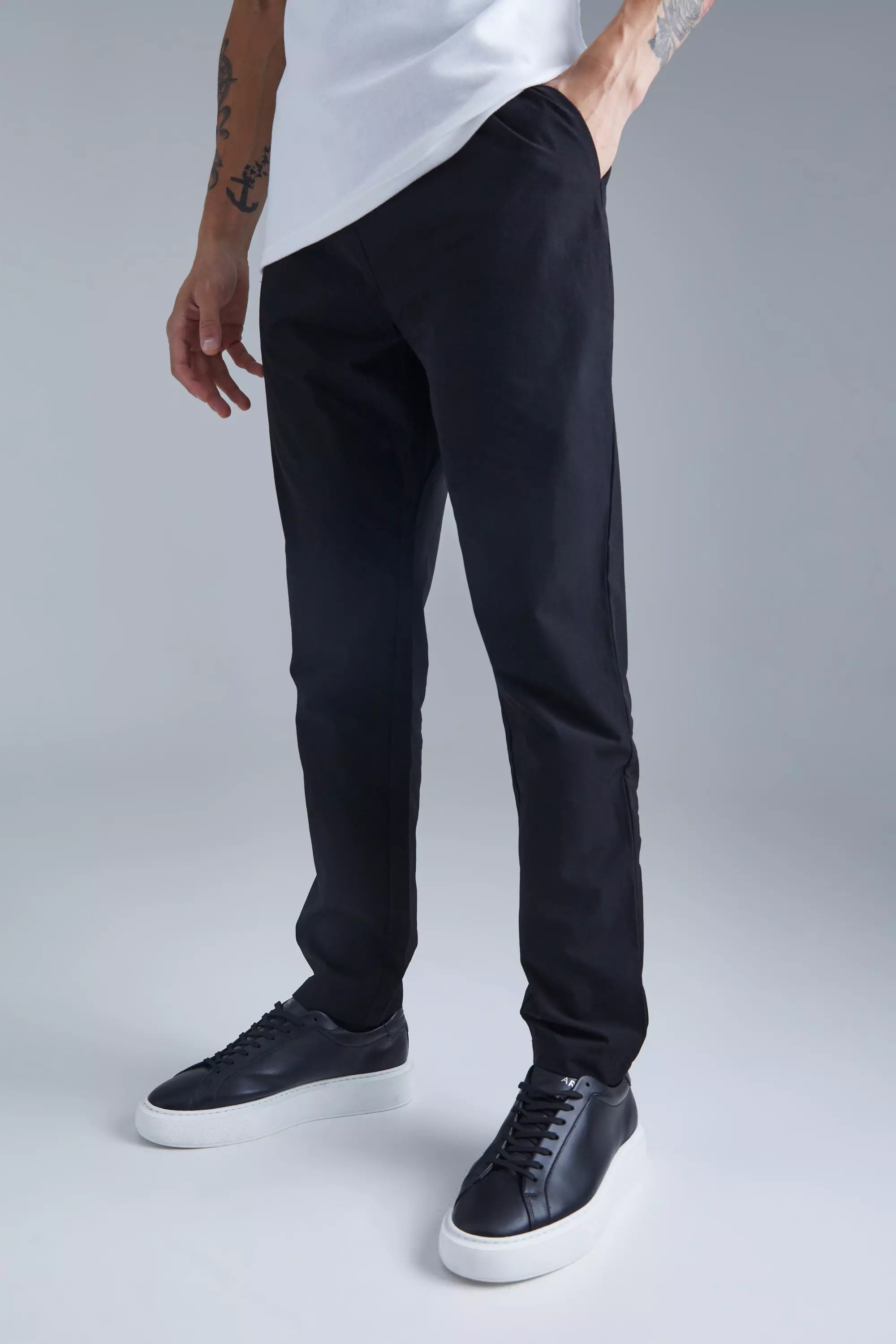 Technical Stretch Slim Pants Black