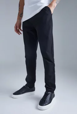 Black Technical Stretch Slim Pants
