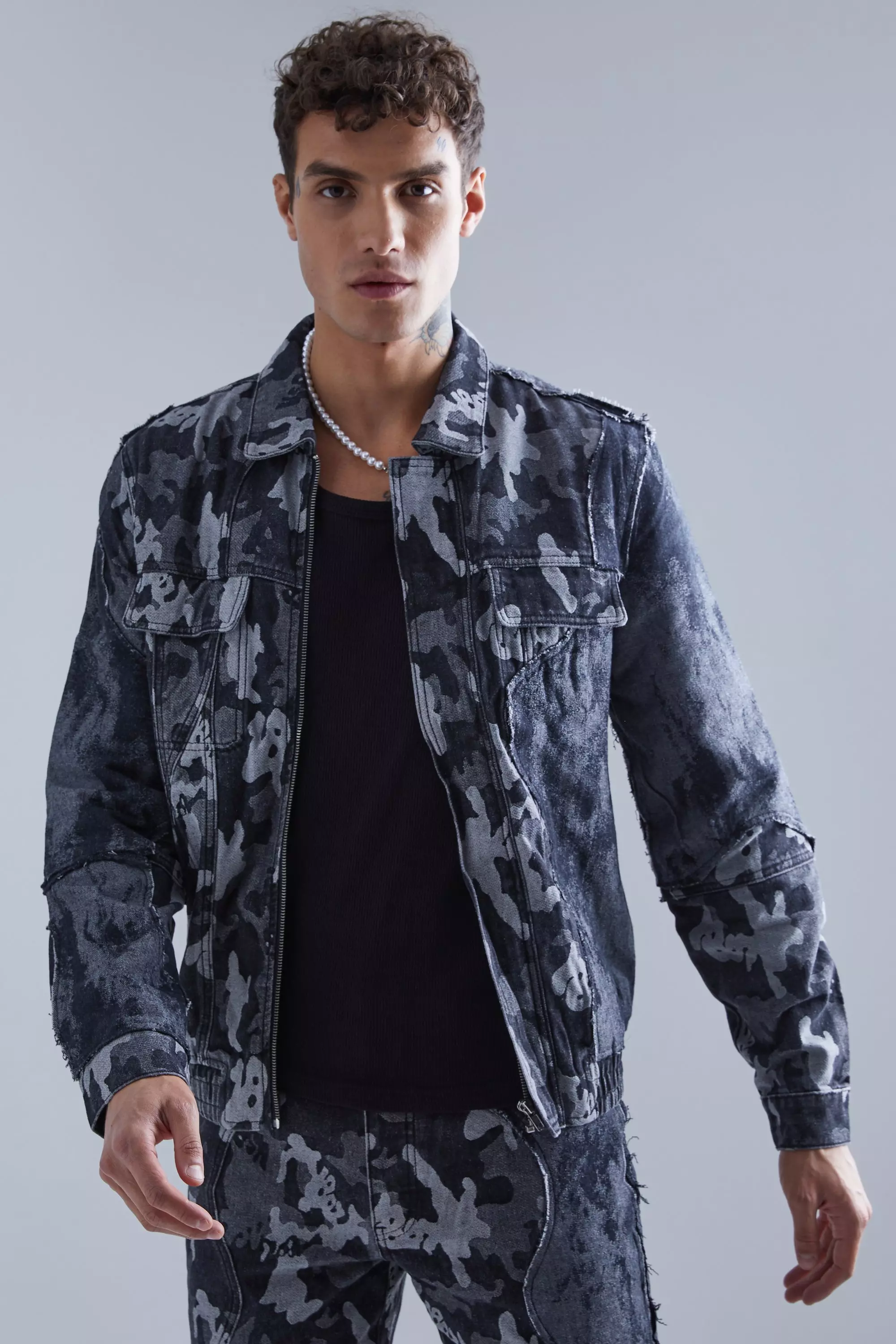 Camo jacket with blue jeans best sale