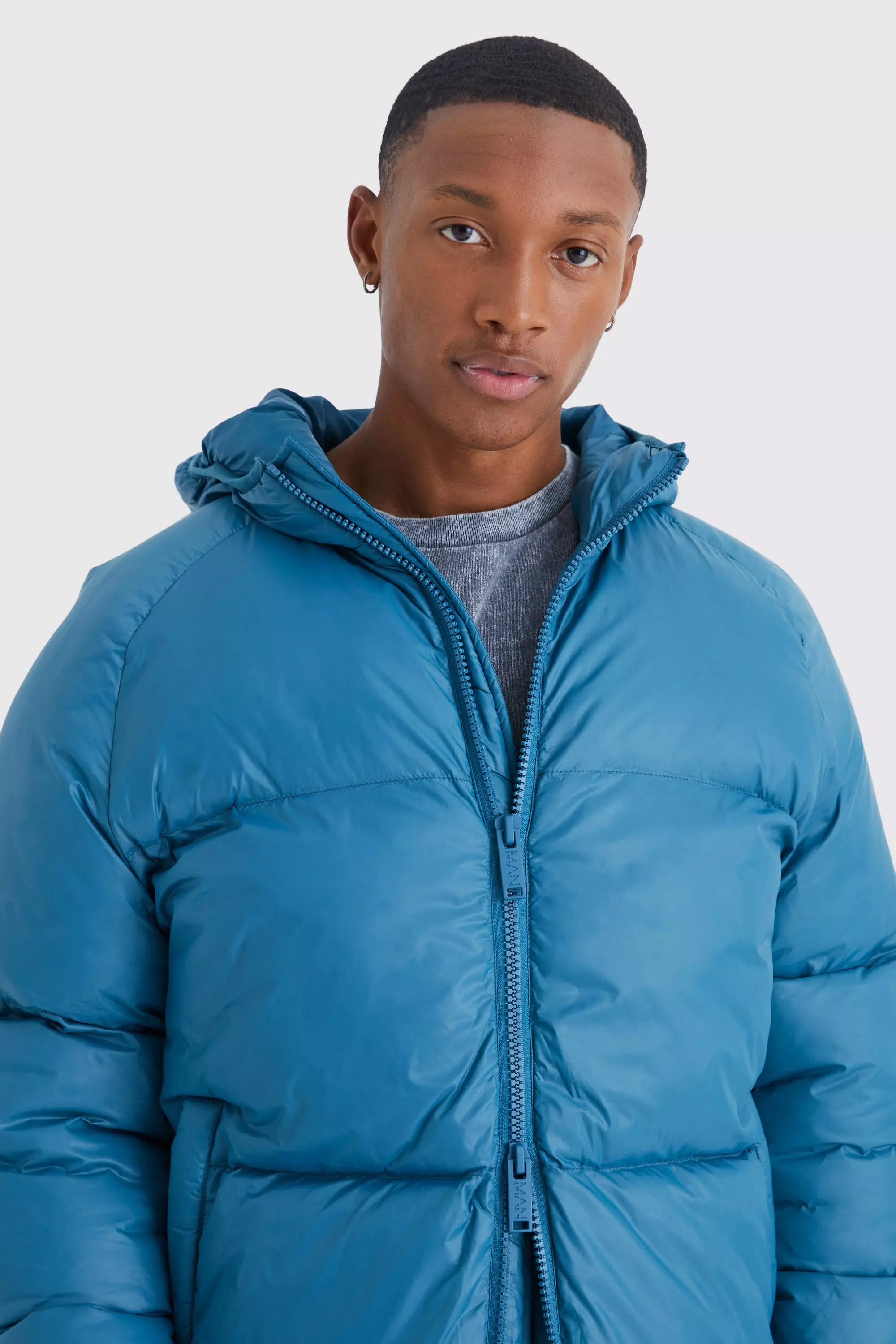 Sheen Quilted Nylon Puffer With Hood