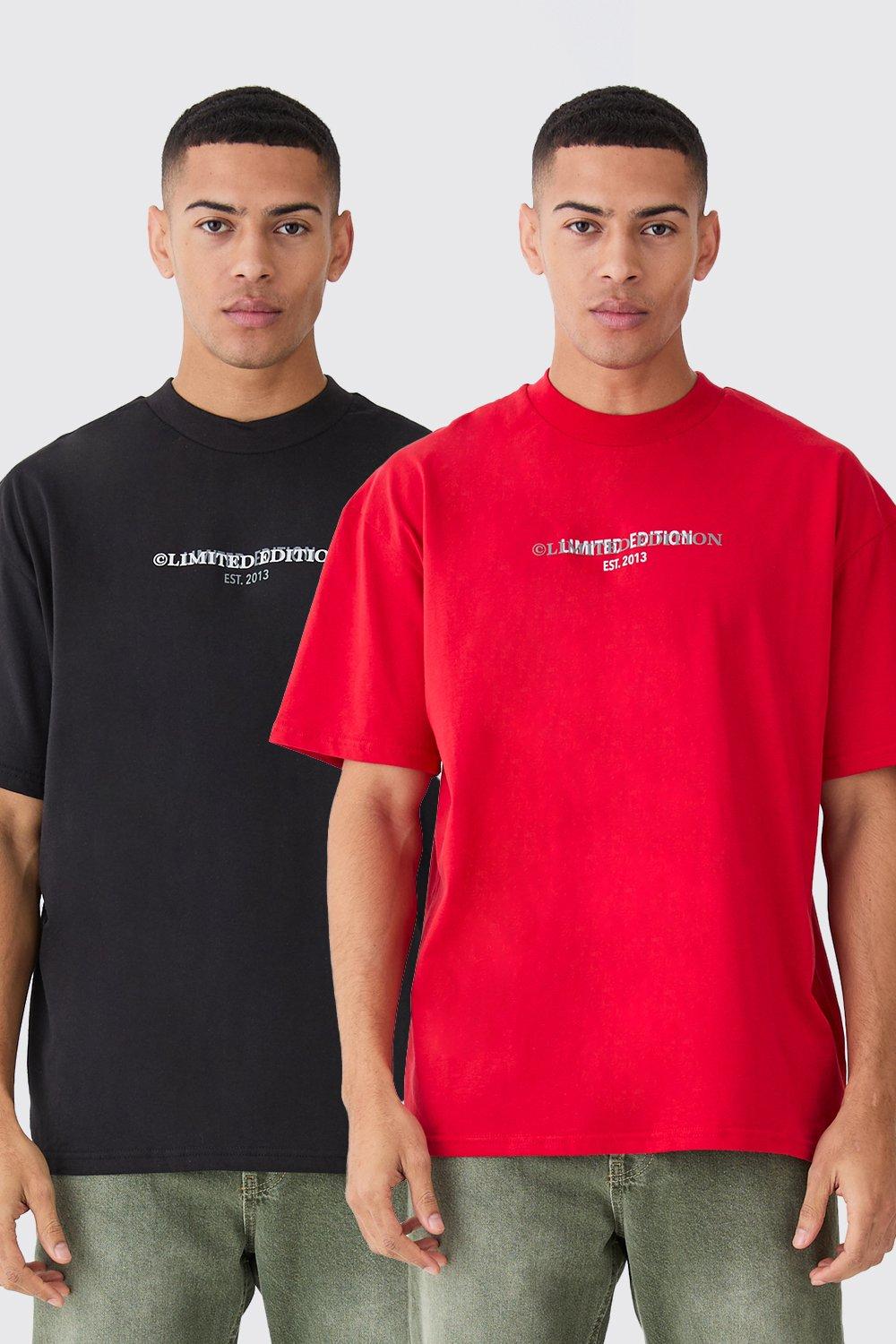 2 Pack Oversized Los Angeles Print T-Shirt