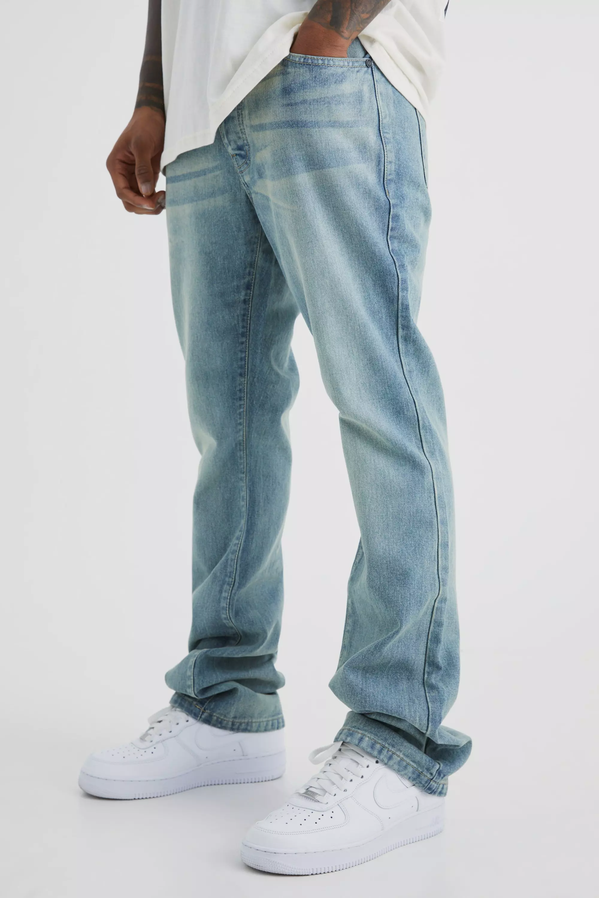 Slim Rigid Flare Jean Antique blue