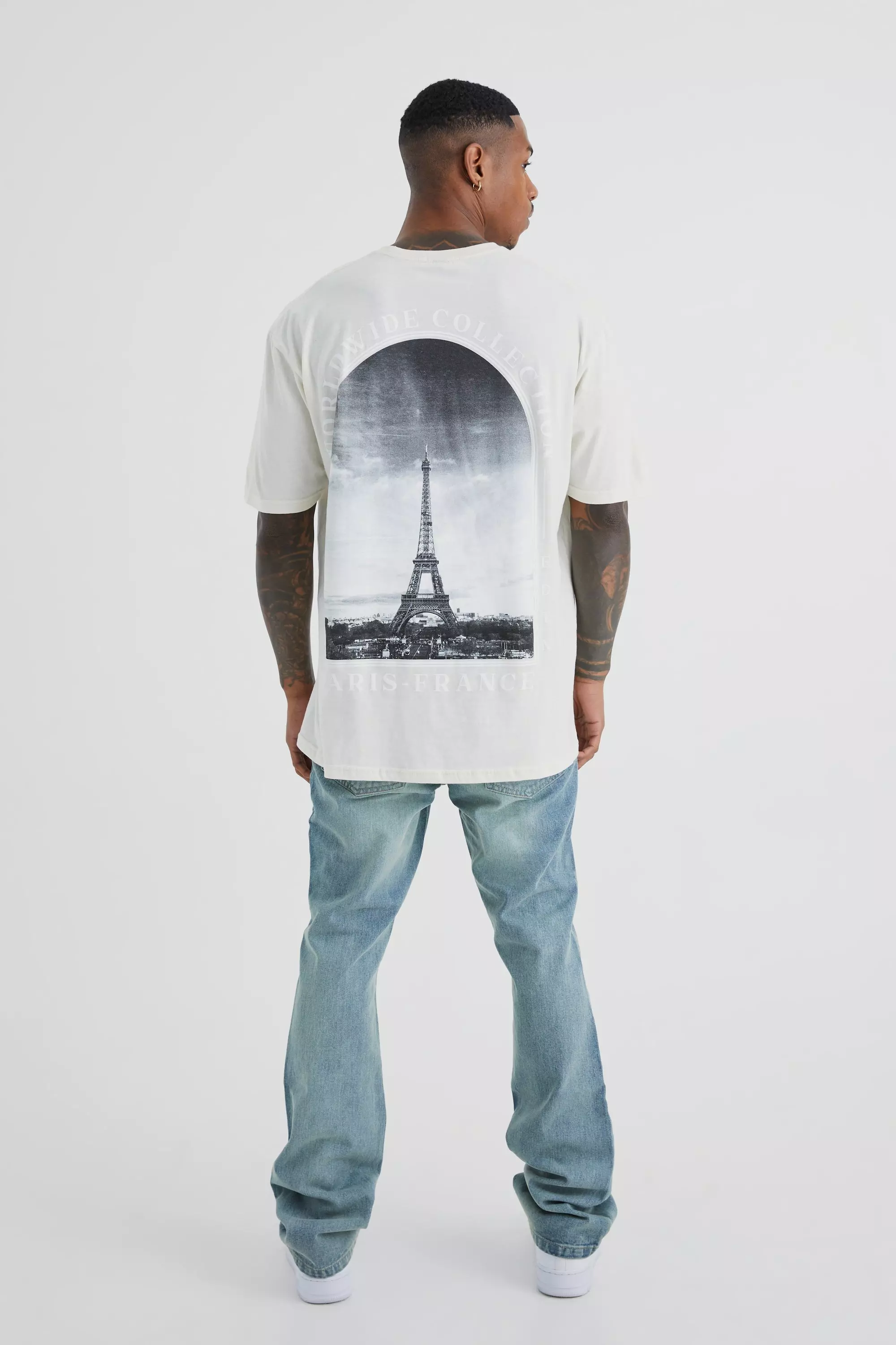 Plus Straight Leg Dove Applique Jeans | boohooMAN USA