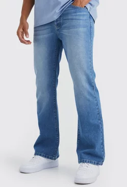 Relaxed Rigid Flare Jean Mid blue