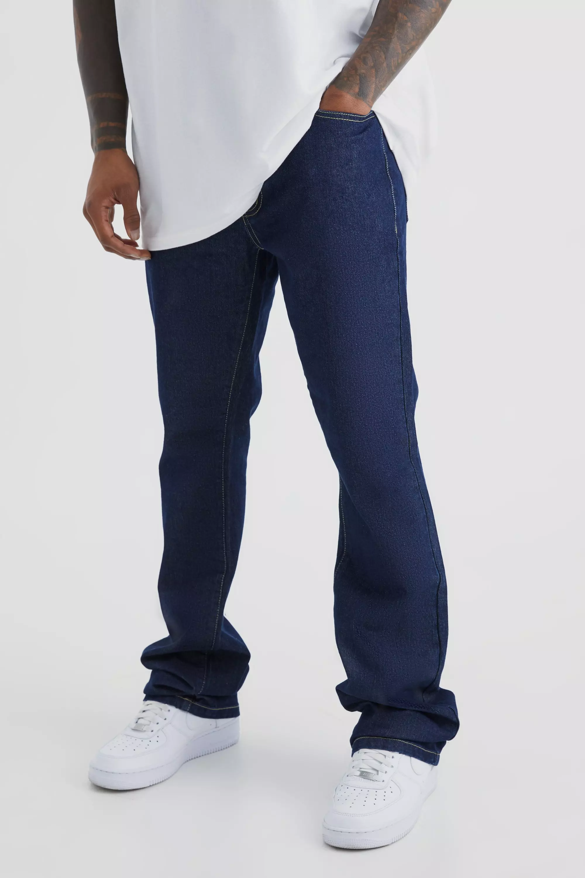 Stacked Rigid Flare Jean Indigo