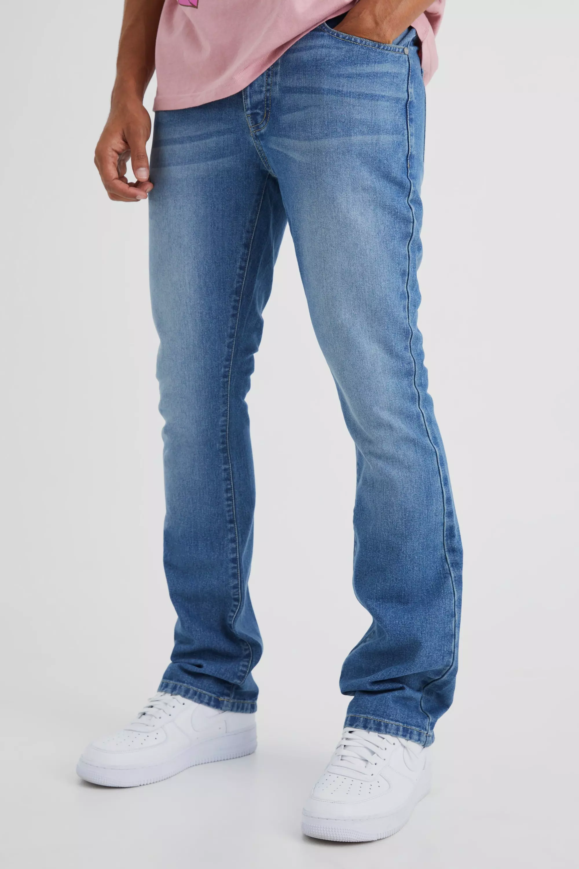 Slim Rigid Flare Jean Mid blue