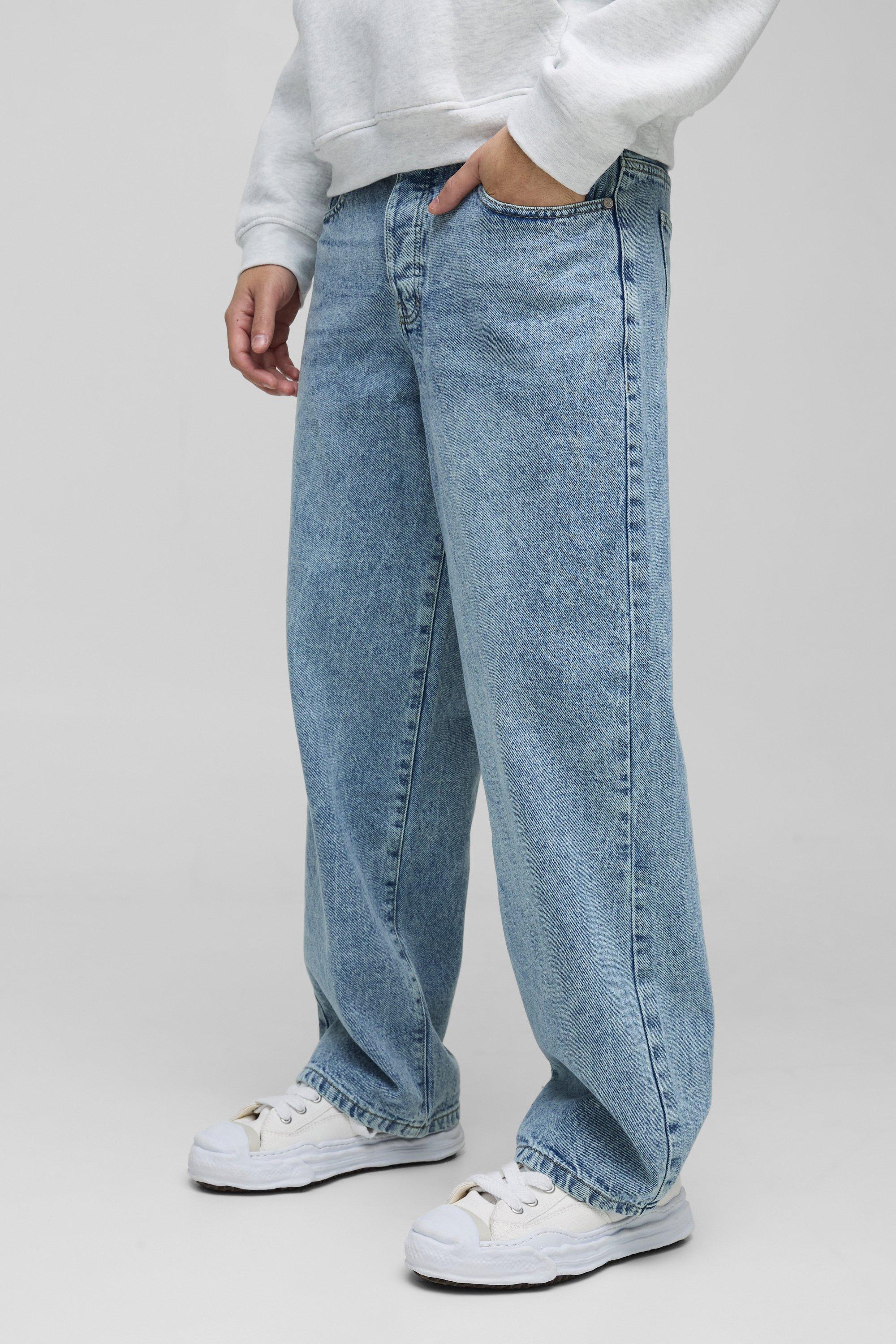 Relaxed Rigid Spliced Frayed Edge Jeans