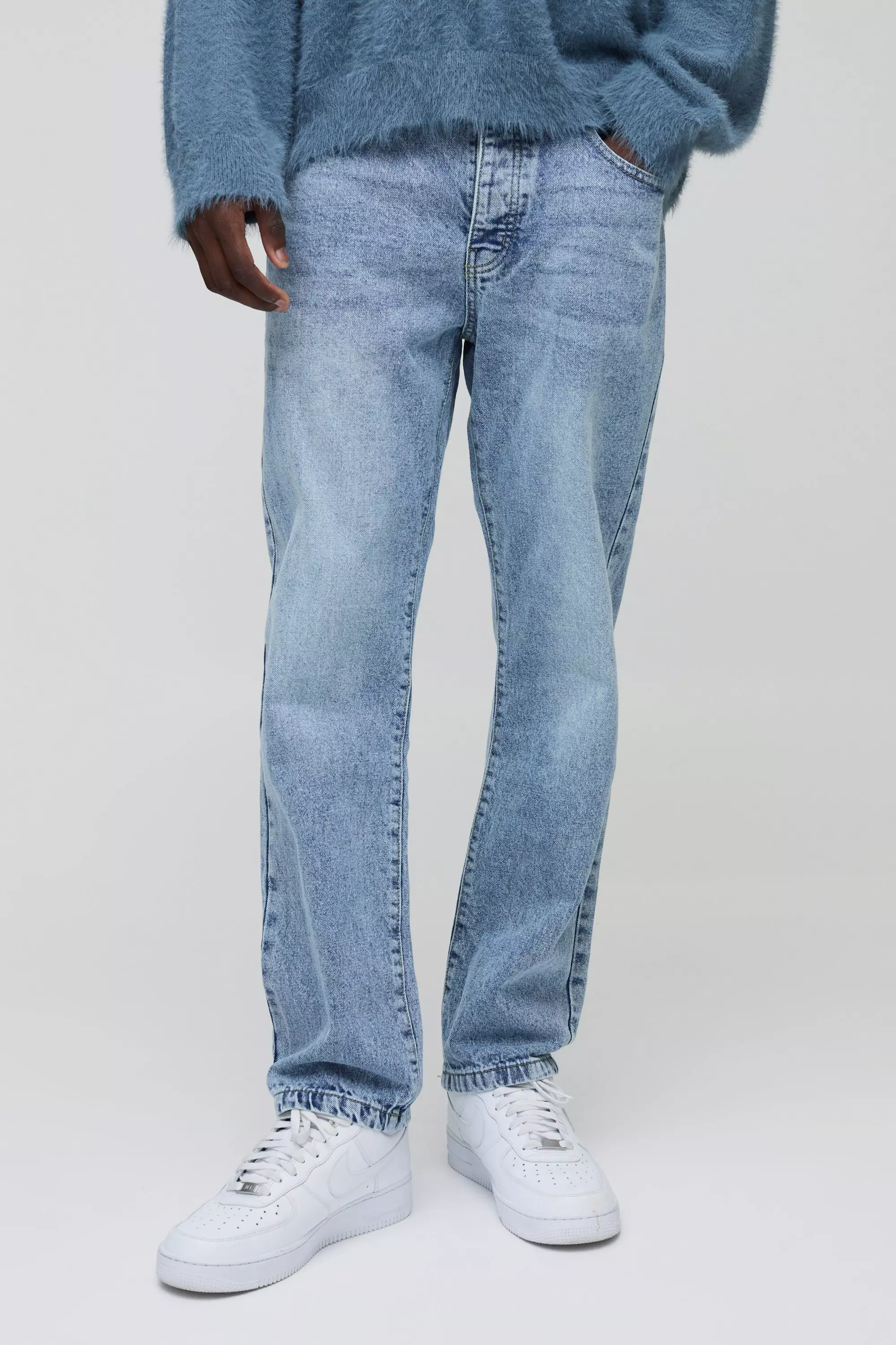 Light blue Straight Rigid Washed Jeans alternative image