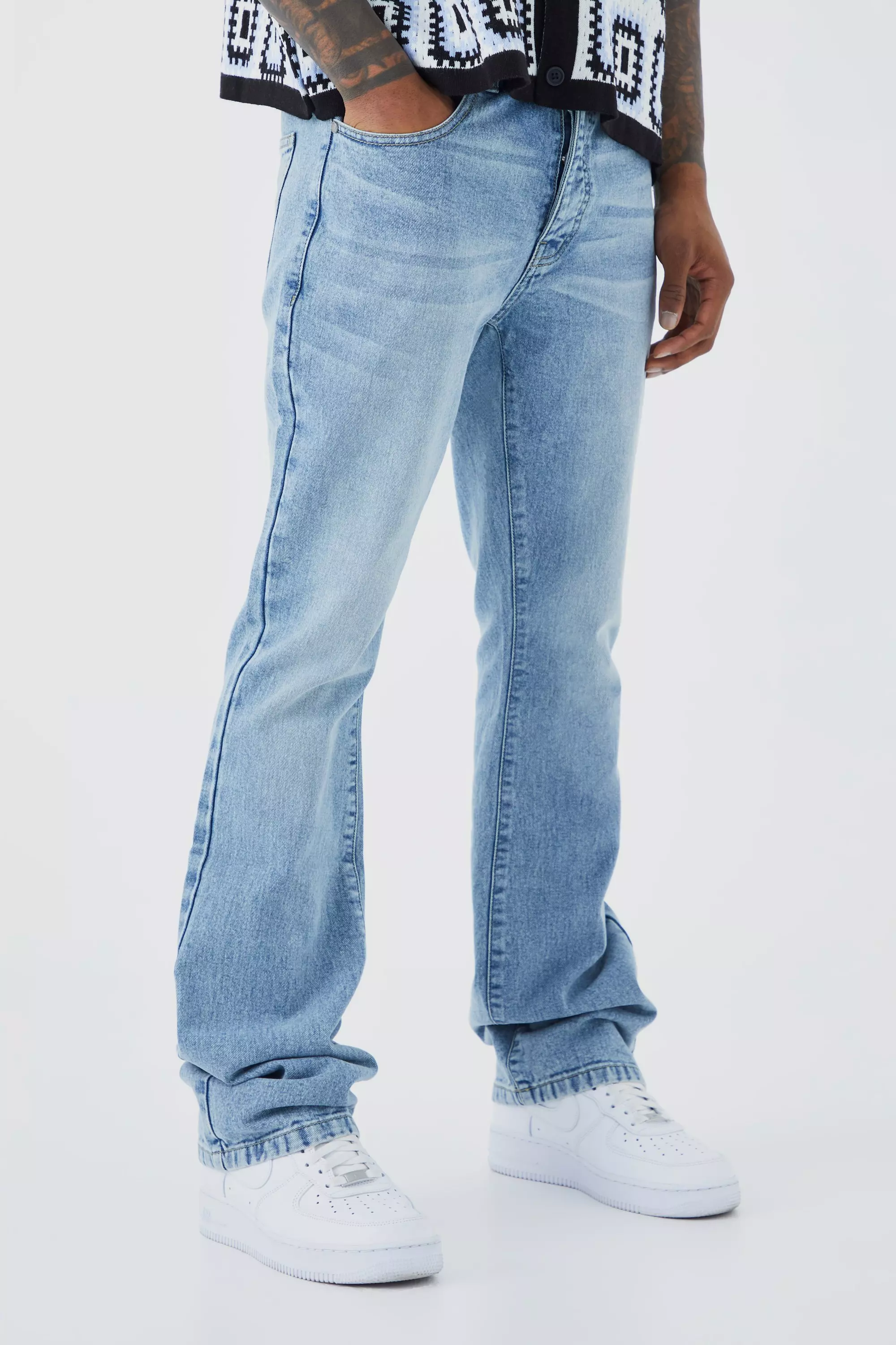 Blue Slim Rigid Flare Jean