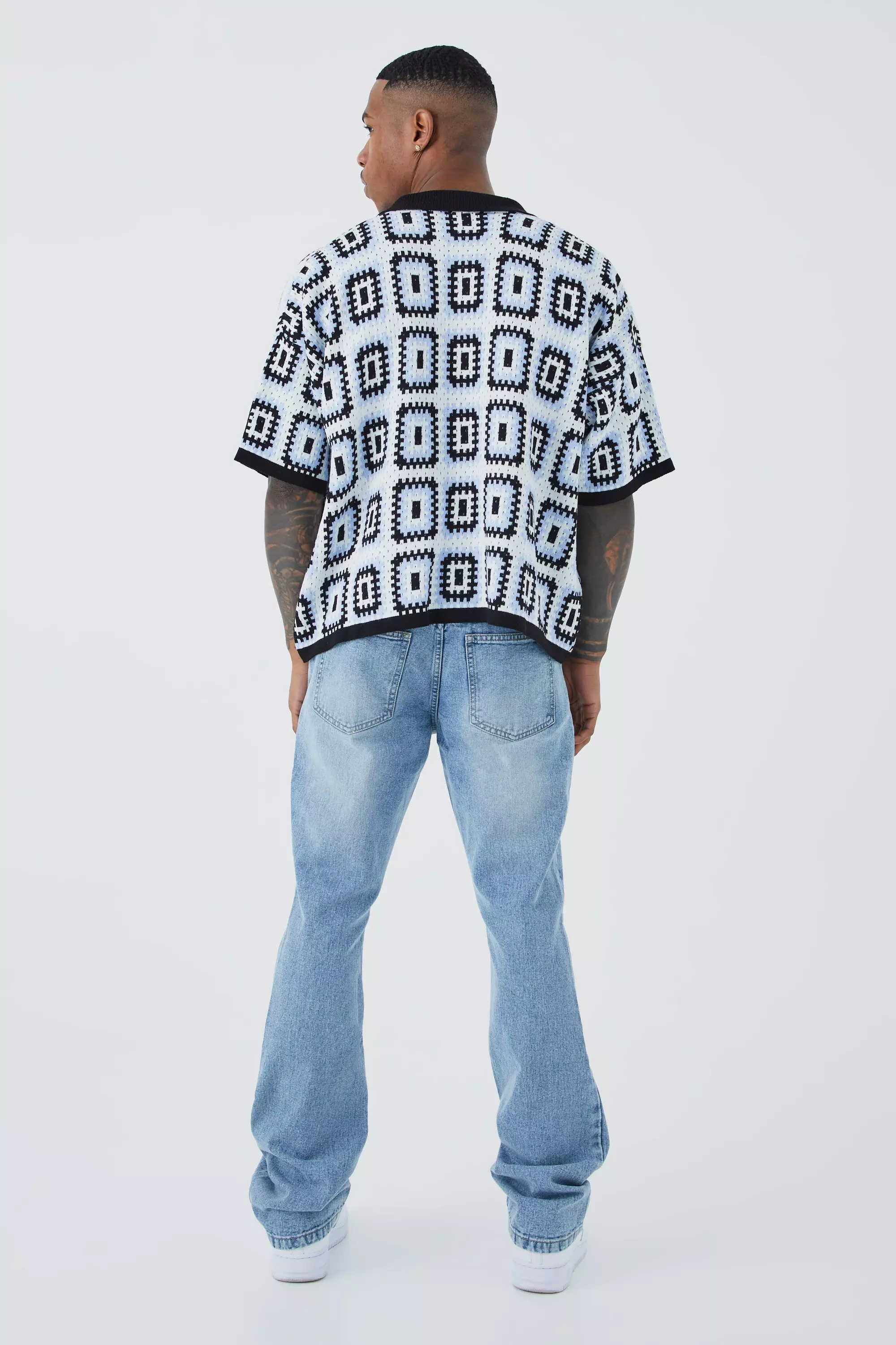 Slim Rigid Flare Jean | boohooMAN USA