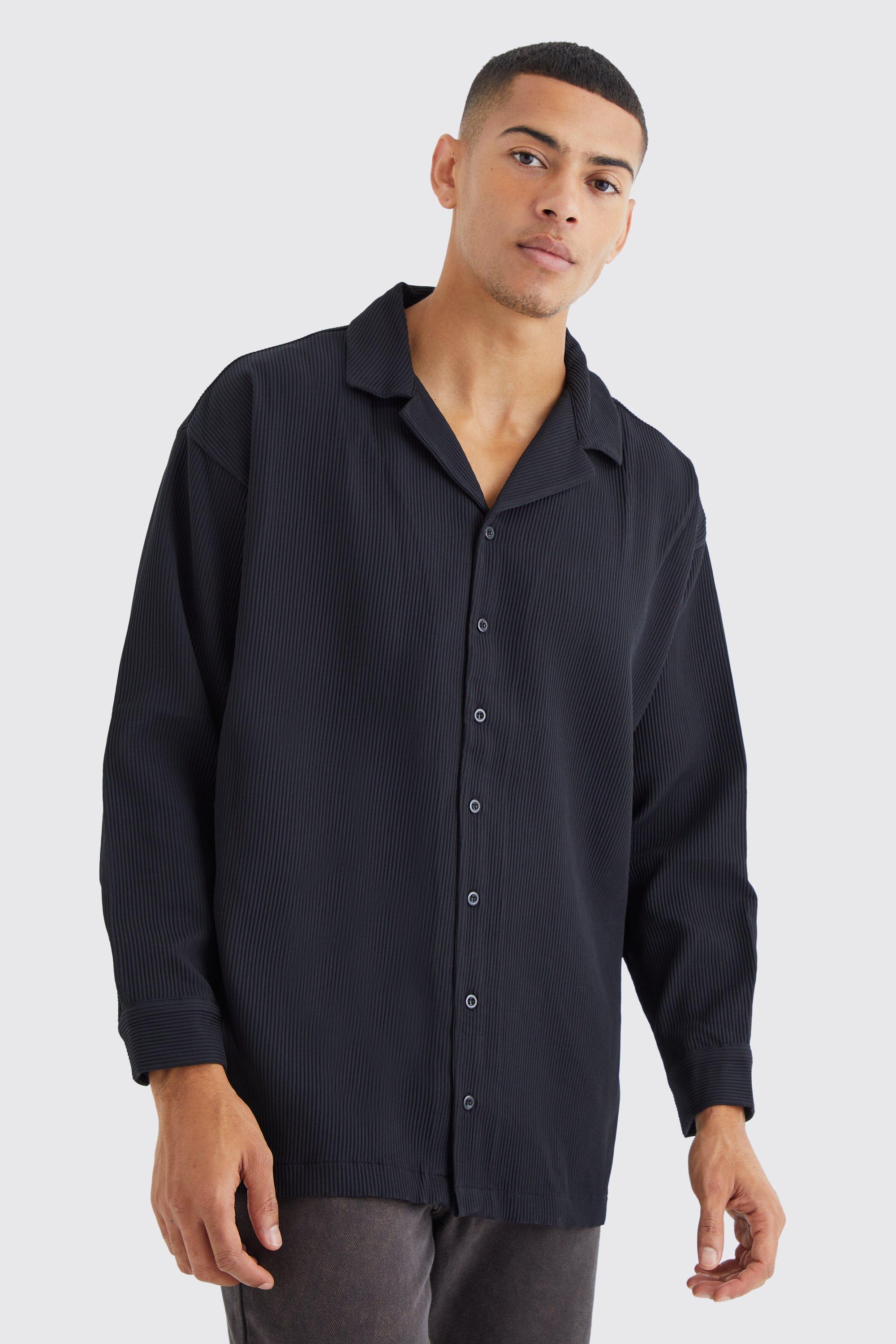 Long Sleeve Pleated Oversized Shirt