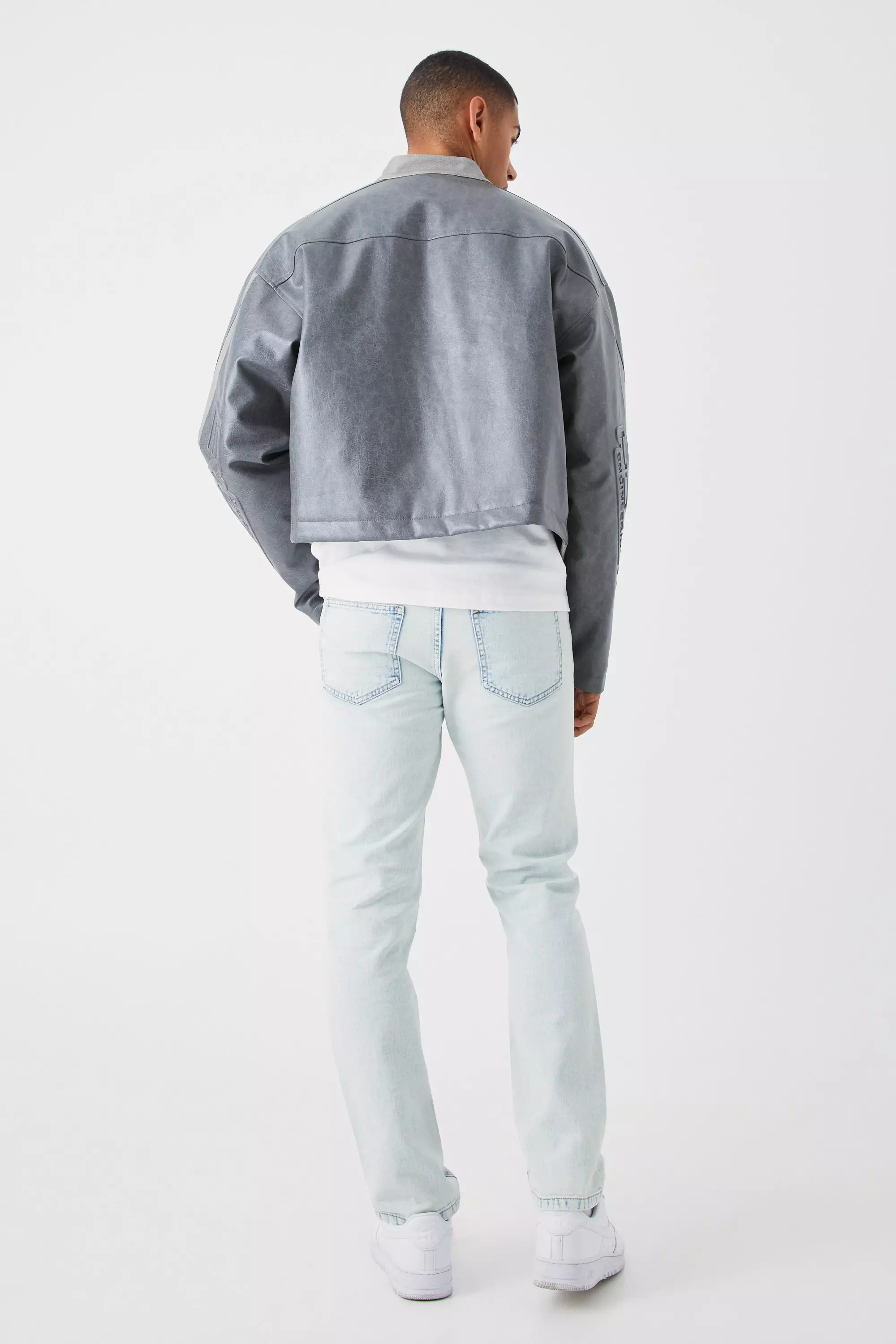 Ice blue Onbewerkte Jeans Met Rechte Pijpen alternatieve afbeelding