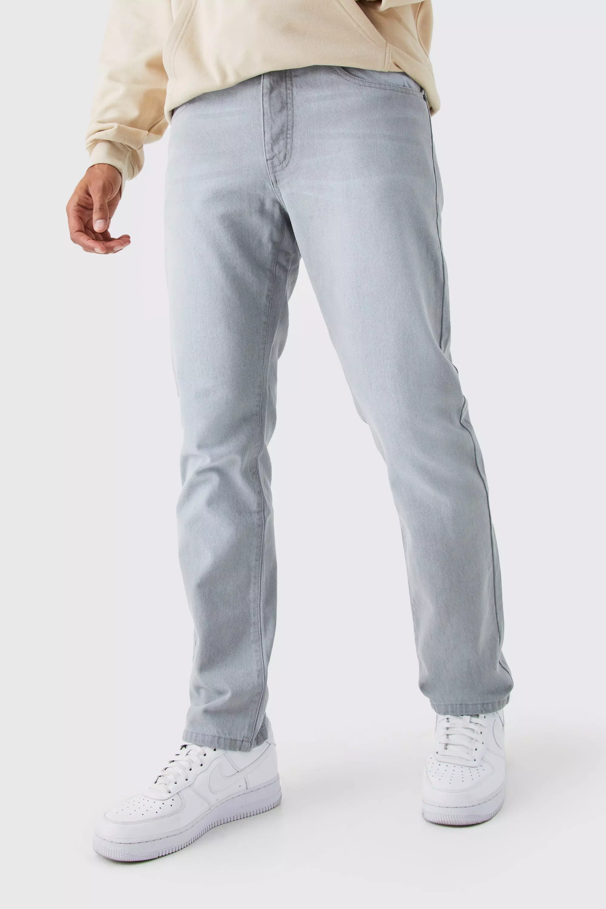 Ice grey Onbewerkte Jeans Met Rechte Pijpen alternatieve afbeelding
