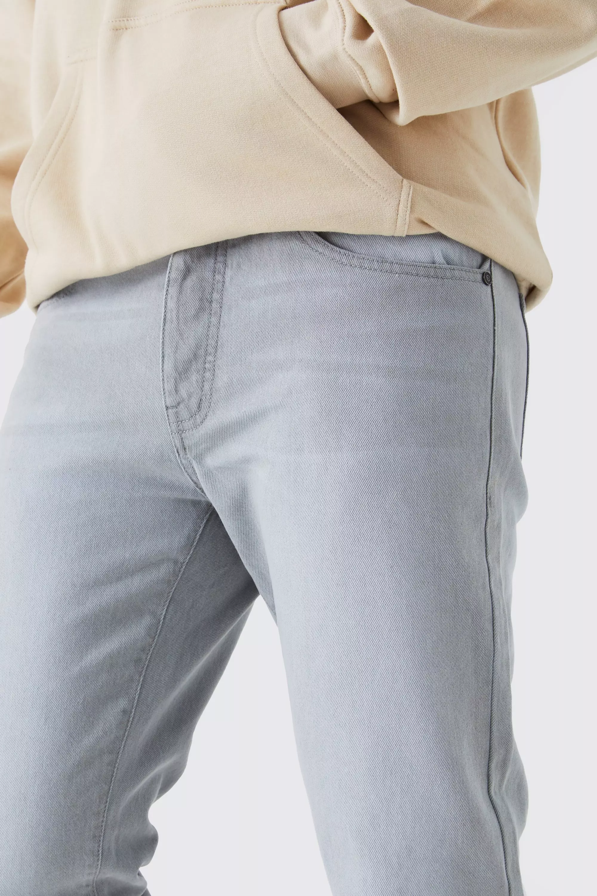 Ice grey Onbewerkte Jeans Met Rechte Pijpen alternatieve afbeelding