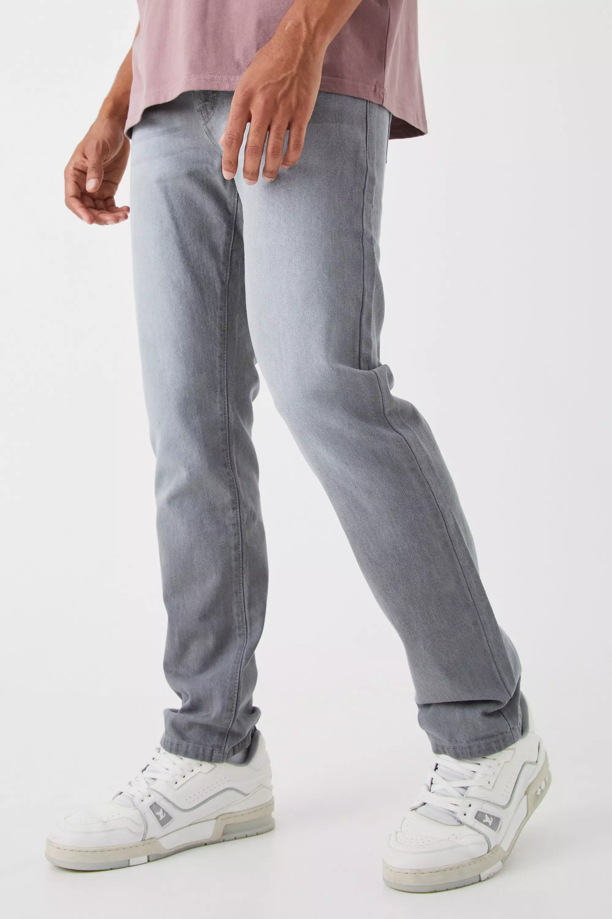 Mid grey Straight Rigid Jean alternative image