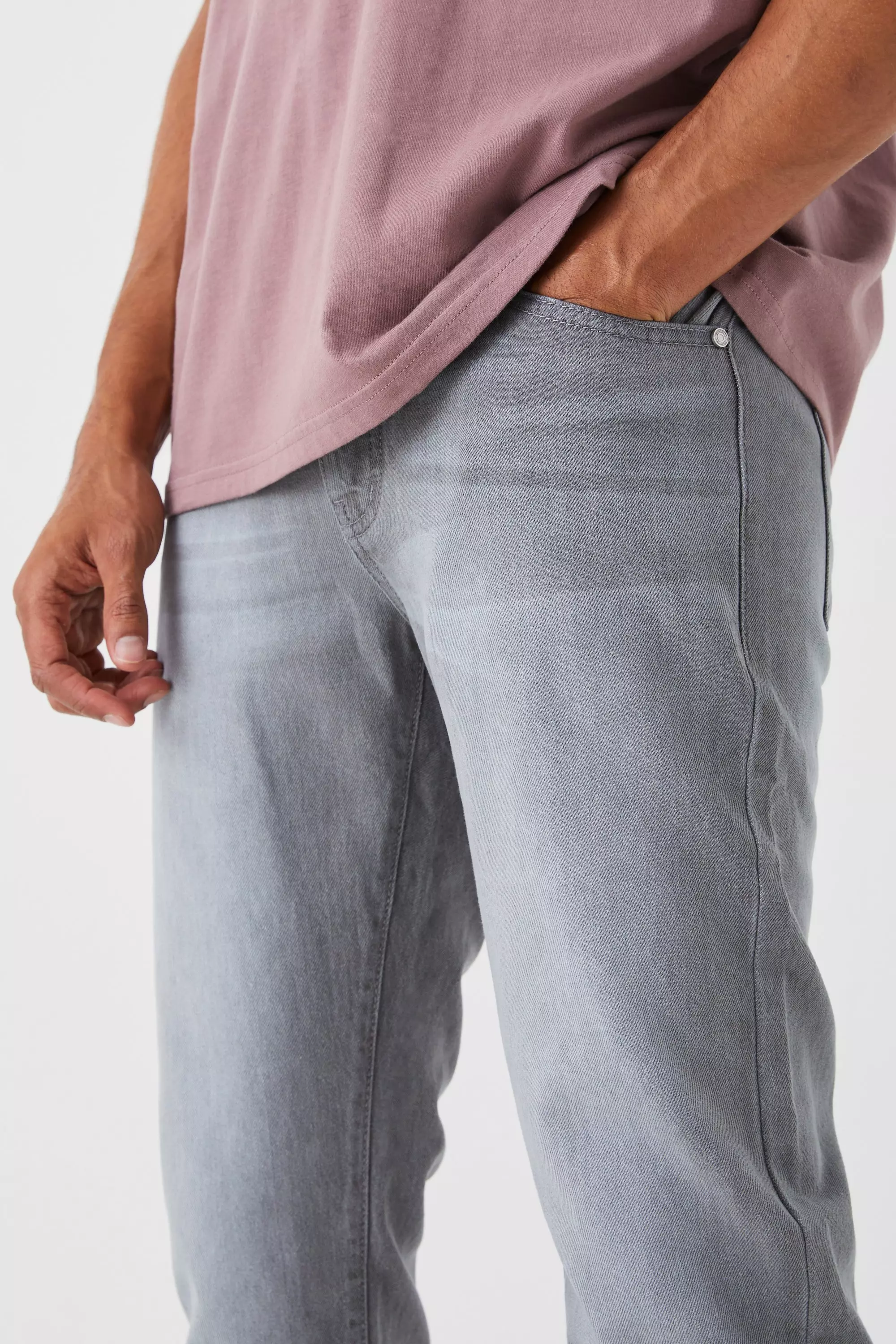 Mid grey Straight Rigid Jean alternative image