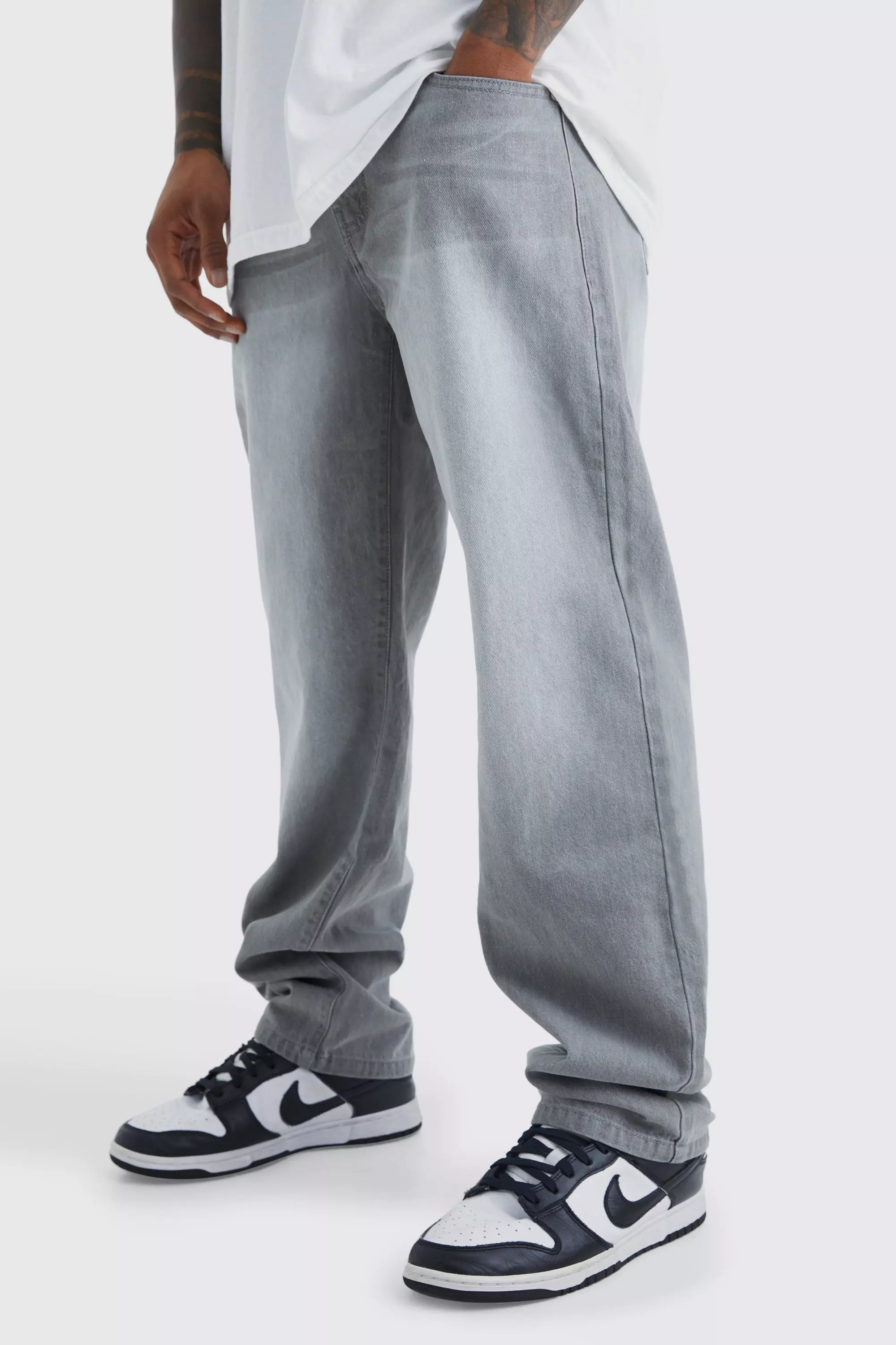 Jeans Rilassati In Denim Rigido, Mid grey immagine alternativa