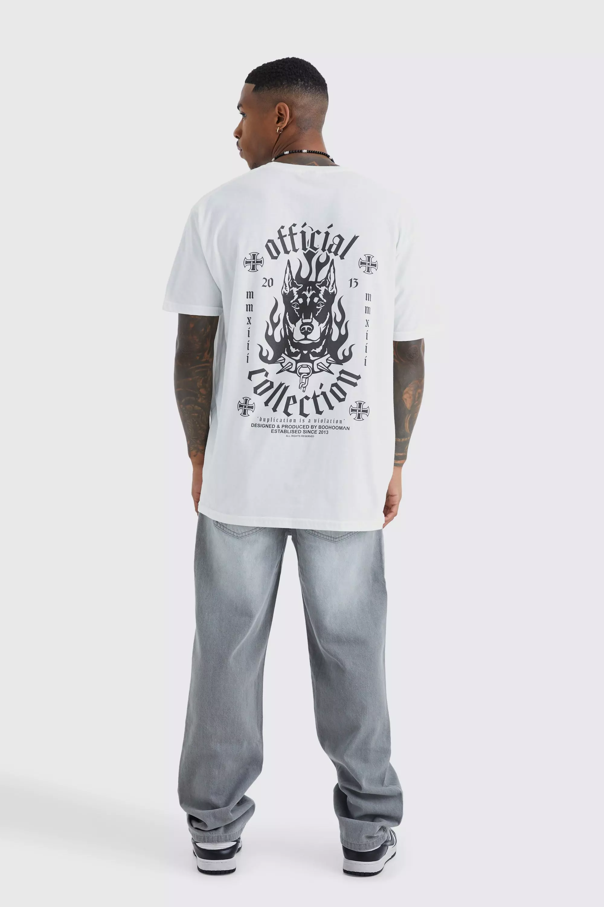 Jeans Rilassati In Denim Rigido, Mid grey immagine alternativa