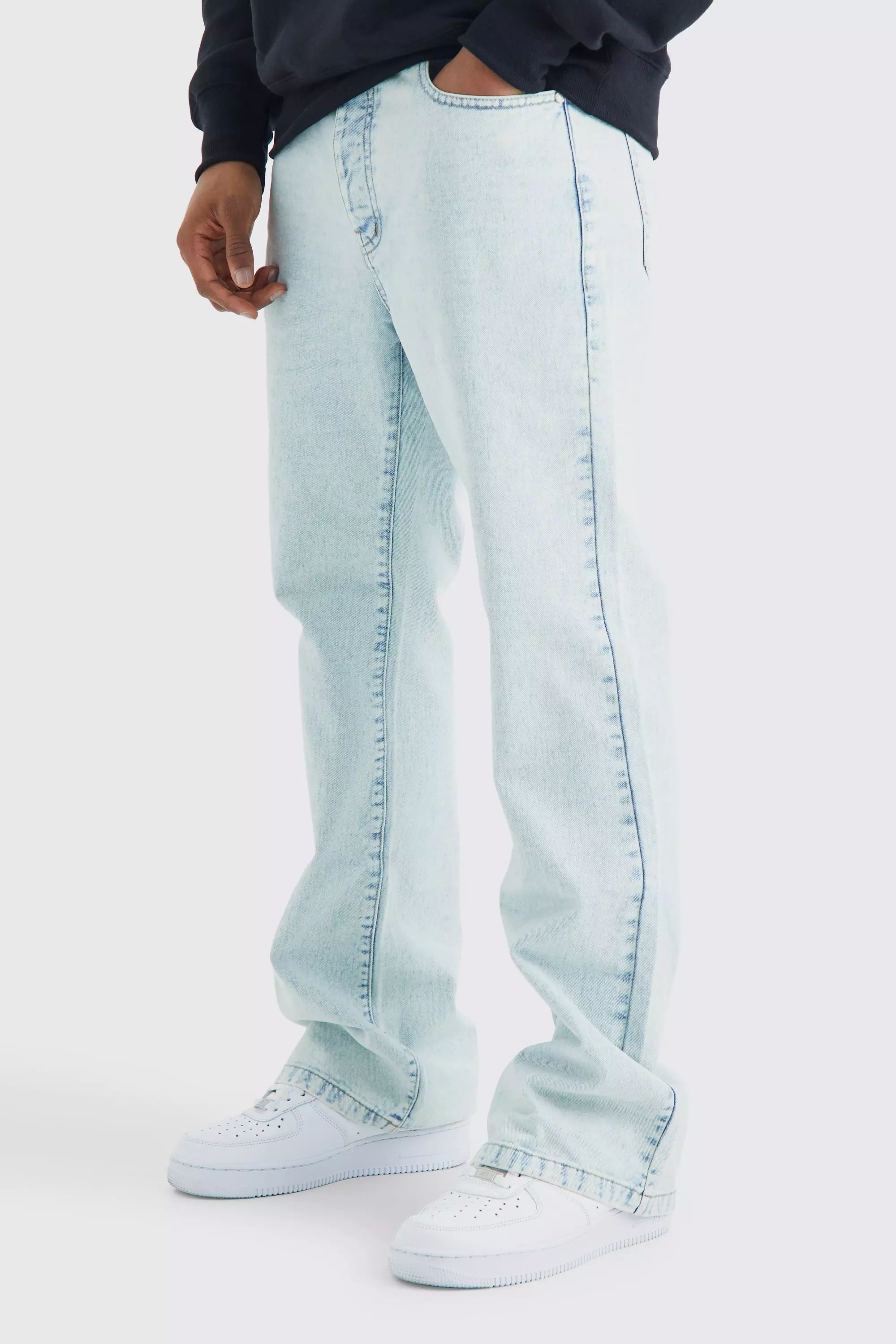 Relaxed Rigid Flare Jean Ice blue