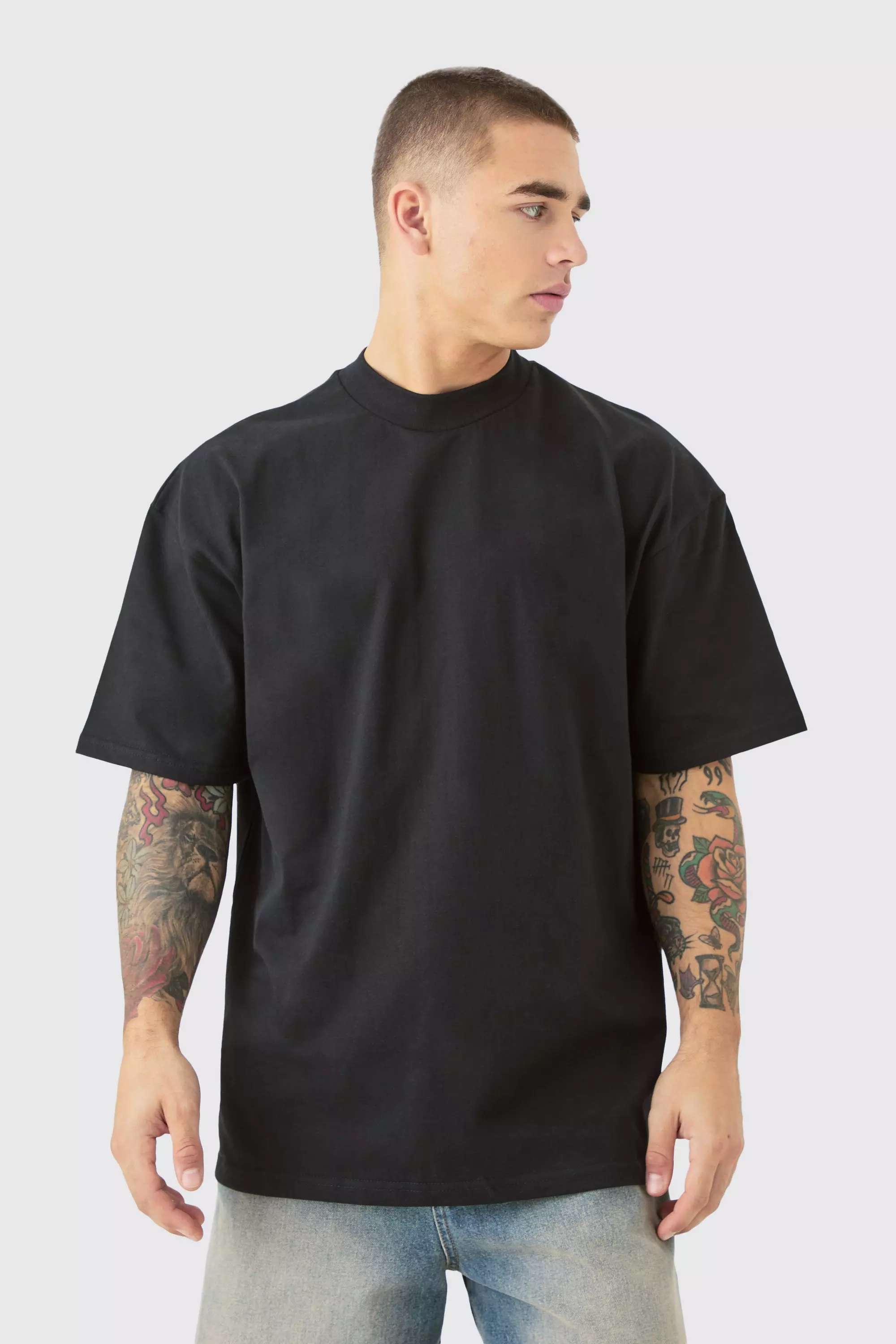 Black 2 Pack Oversized Heavy Weight T-shirt