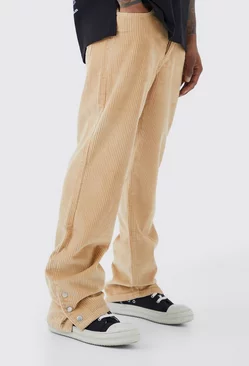 Heavyweight Relaxed Popper Hem Cord Pants Taupe