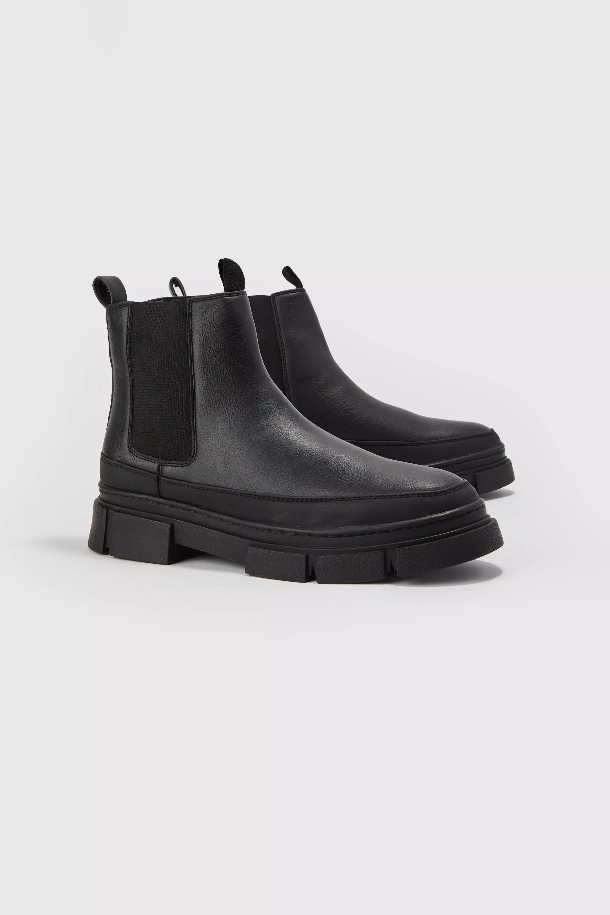 Black Track Sole Chelsea Boot