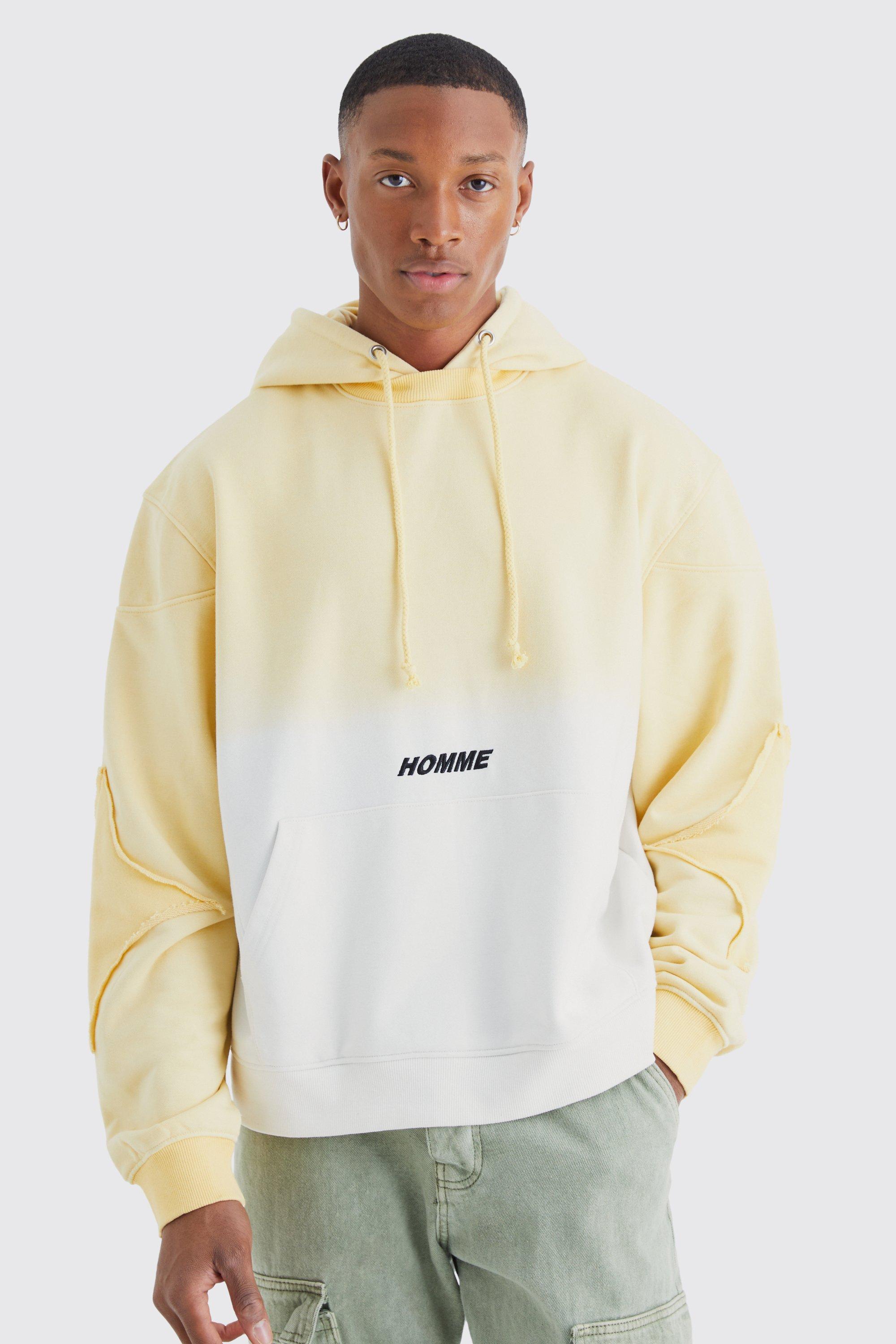 Boohooman yellow hoodie new arrivals