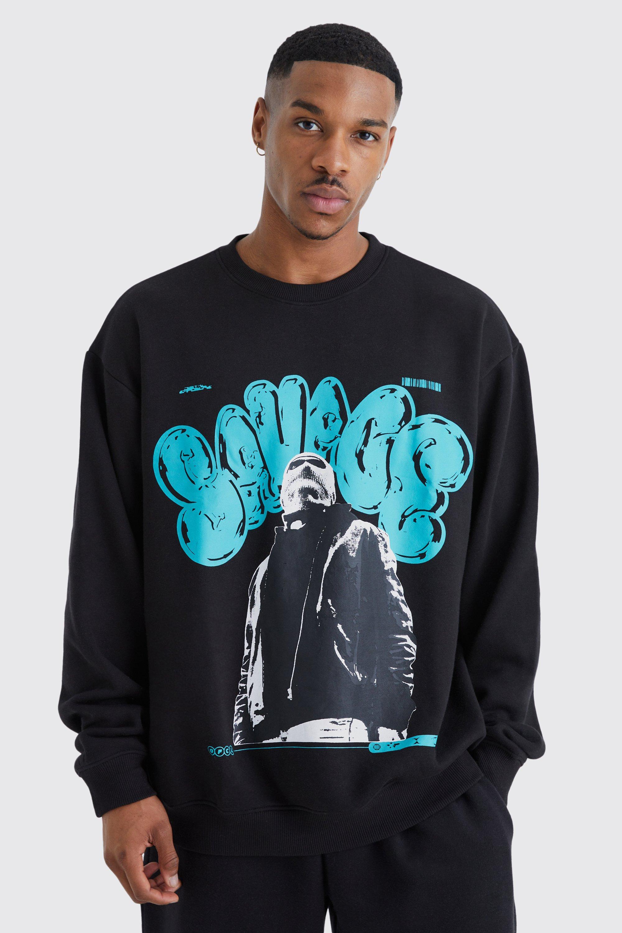 Graphic Print Crew-Neck Sweatshirt