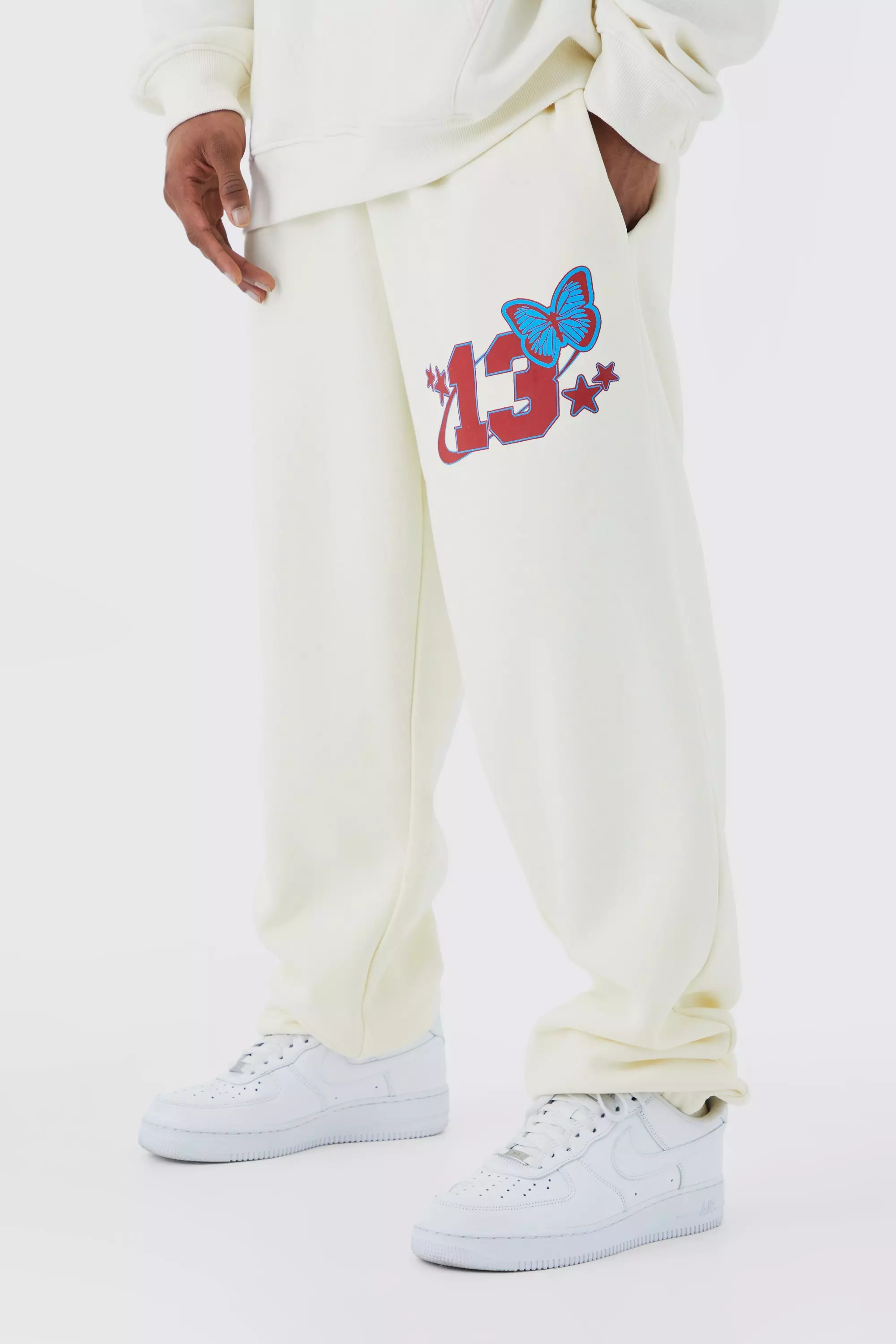 Boohooman butterfly joggers sale