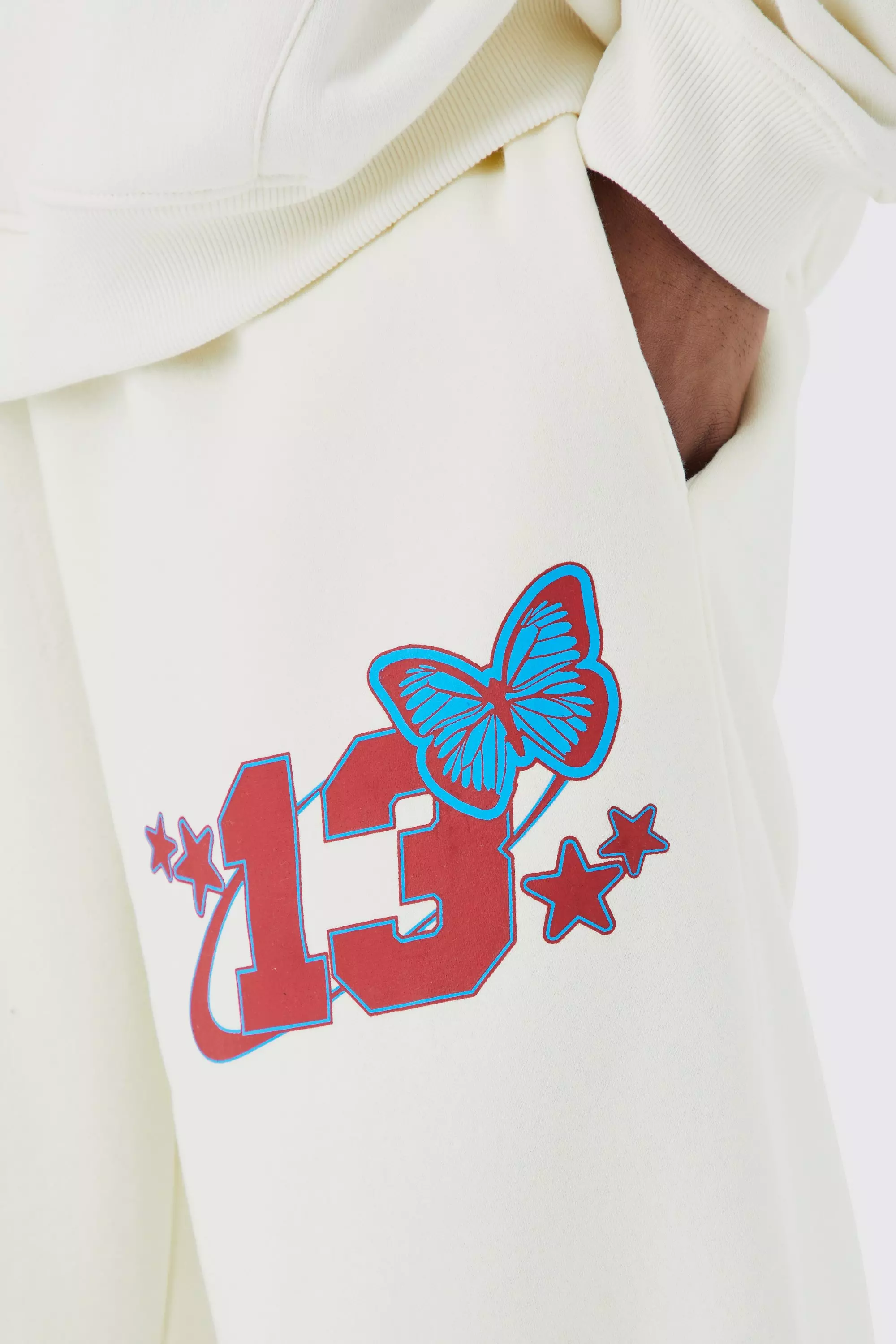 Oversized Butterfly Varsity Jogger boohooMAN UK