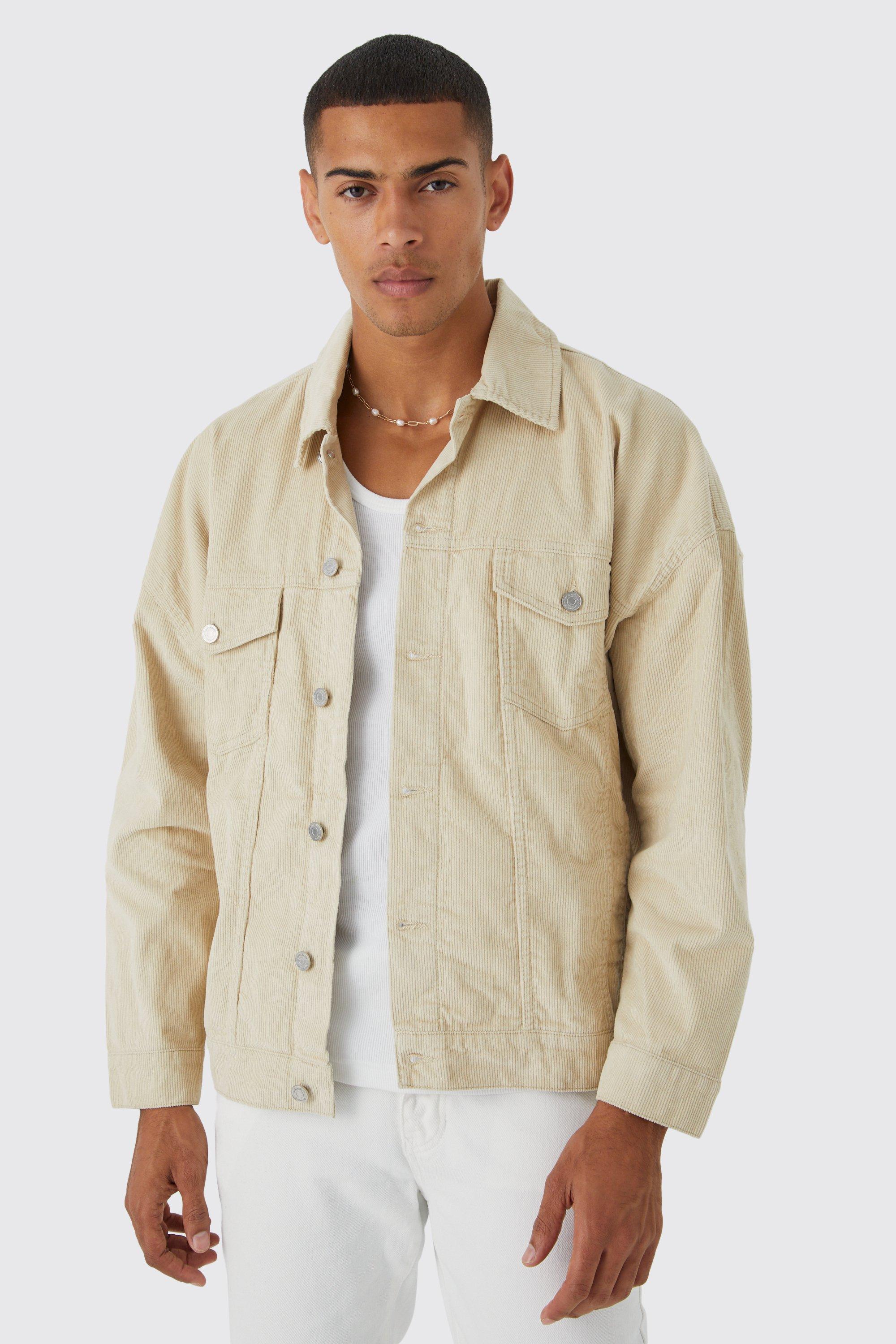 Beige corduroy hot sale jacket men