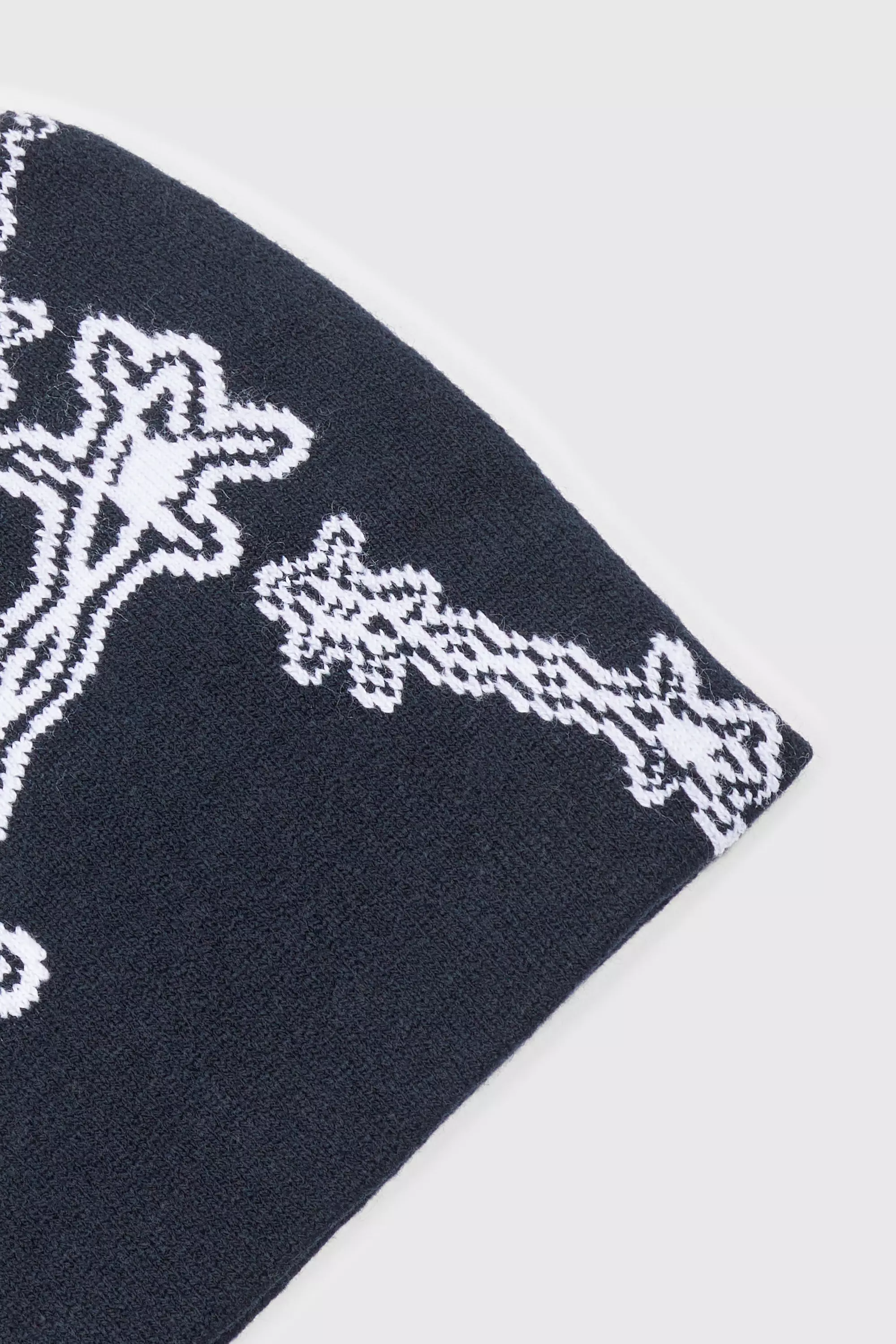 Jacquard Beanie mit Stacheldraht-Print, Black alternatives Bild