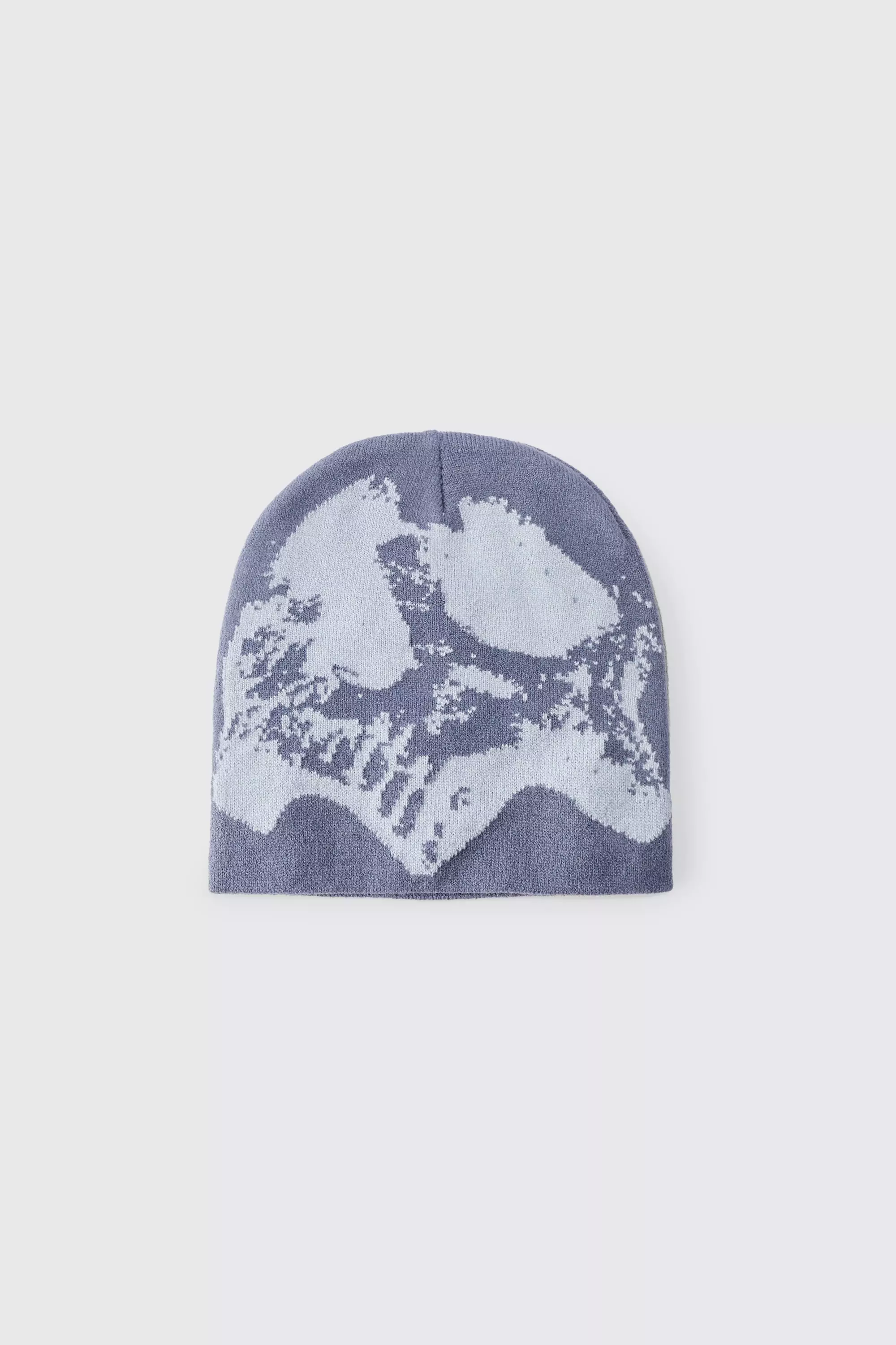 Skull Jacquard Beanie | boohooMAN USA